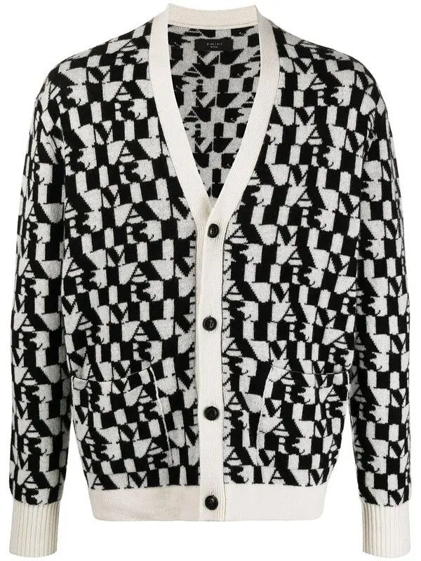 Amiri o1y0525 Cardigan in Black/White Size US M / EU 48-50 / 2 - 1 Thumbnail