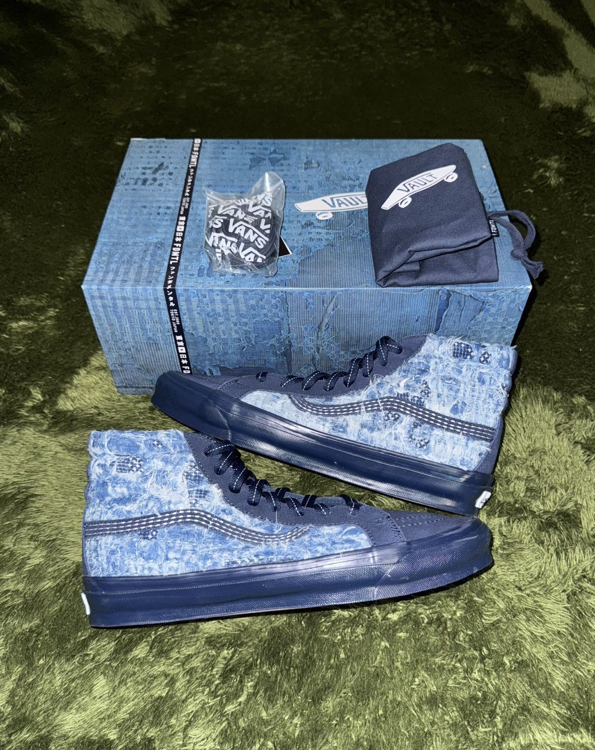 Vans [US 11] Vans Vault x FDMTL japanese boro denim Sk8-Hi Size US 11 / EU 44 - 1 Thumbnail