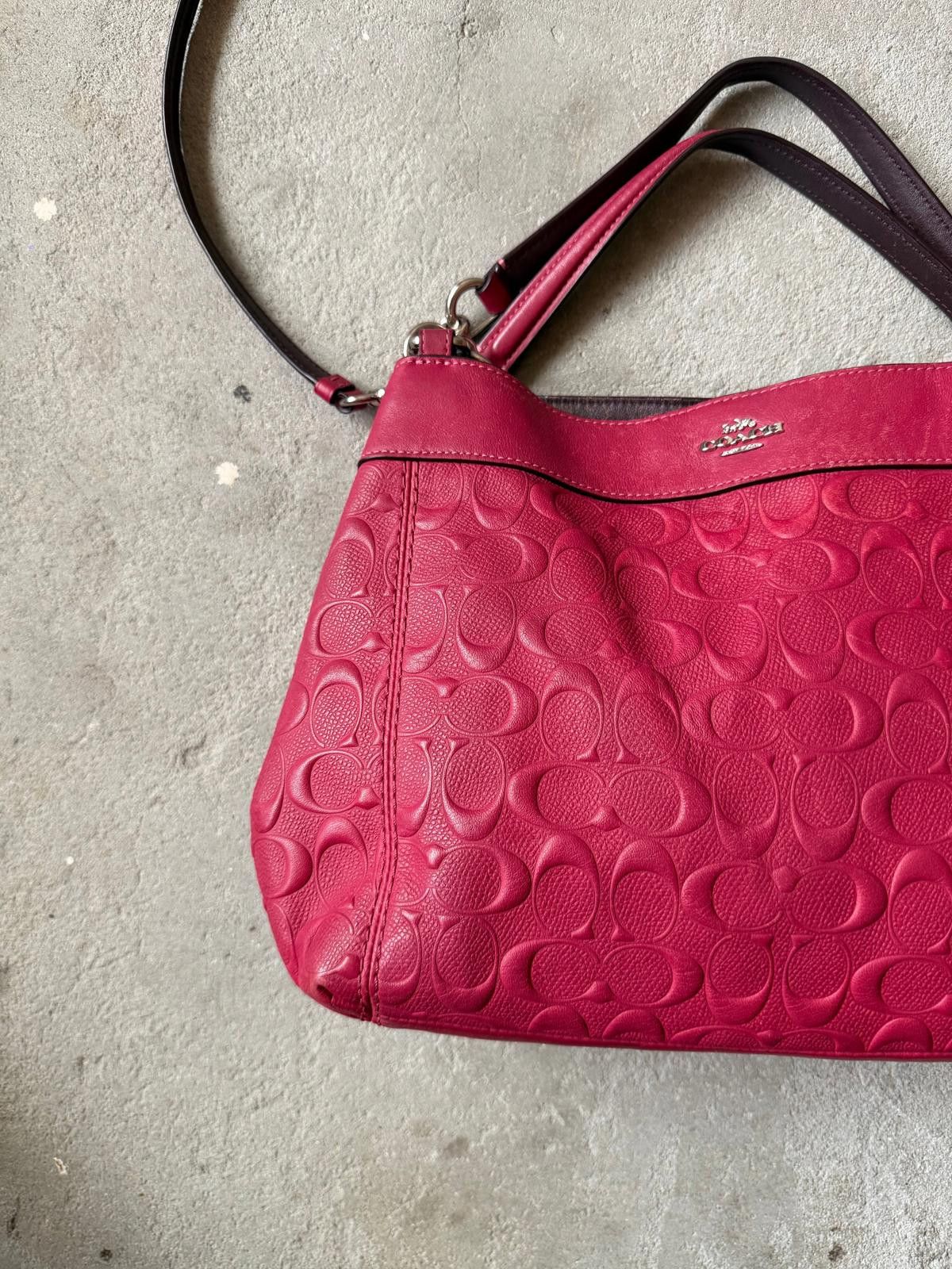 Coach Coach 2Way Signature Embossed Lexy Shoulder Bag Red Size ONE SIZE - 2 Thumbnail