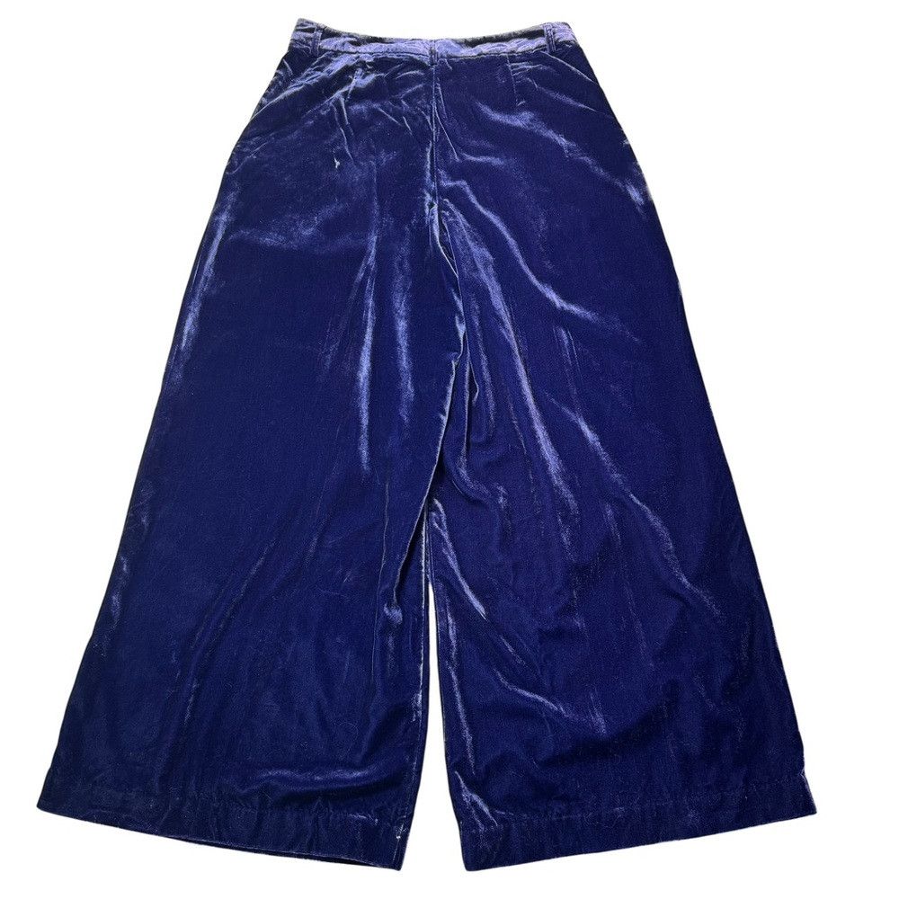 Anthropologie NWT New $158 Anthropologie Maeve Velvet Avery Navy Wide Leg Size 36" / US 14 / IT 50 - 3 Thumbnail