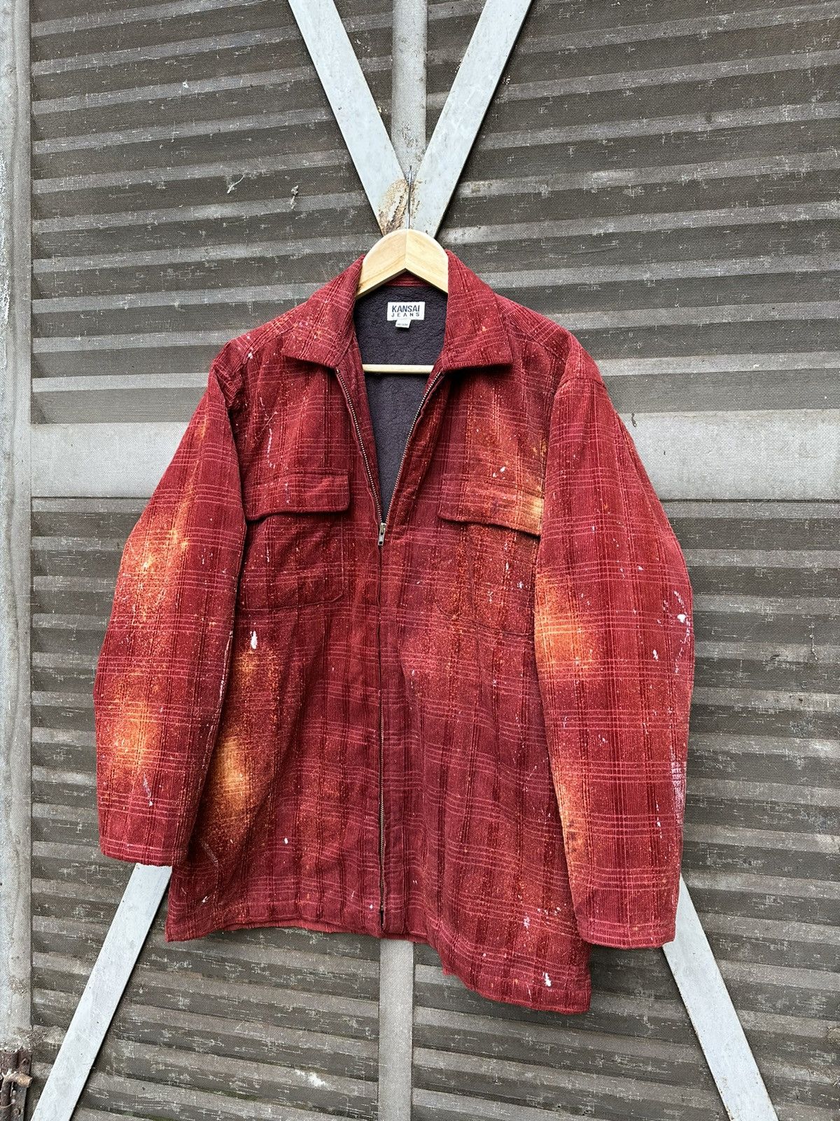 Kansai Yamamoto 👹Kansai Yamamoto Paint Splatter Corduroy Jacket Size US L / EU 52-54 / 3 - 5 Thumbnail