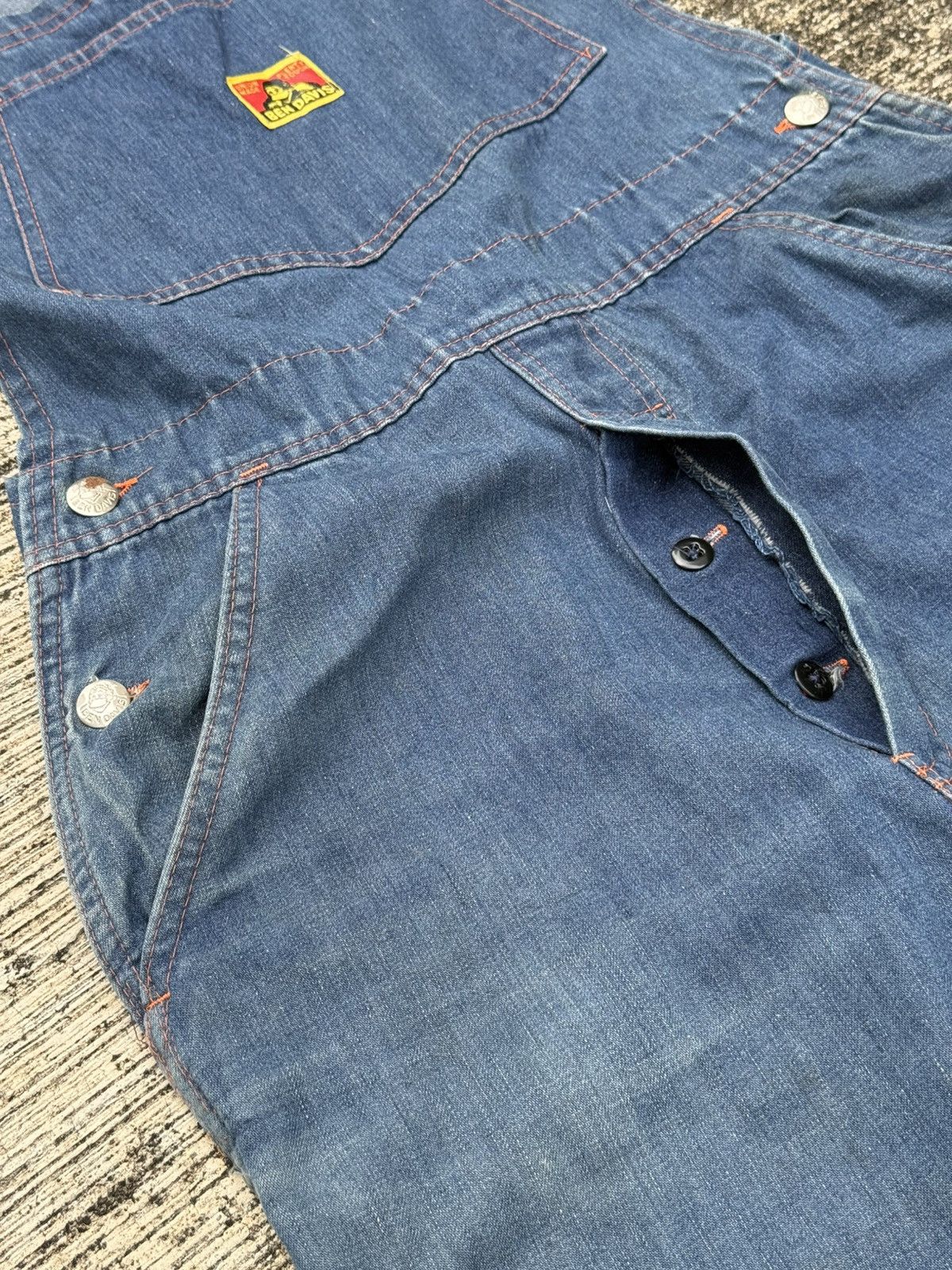 Ben Davis Vintage 1960s–Early 1970s Ben Davis Selvedge Denim Overalls Size US 30 / EU 46 - 4 Thumbnail