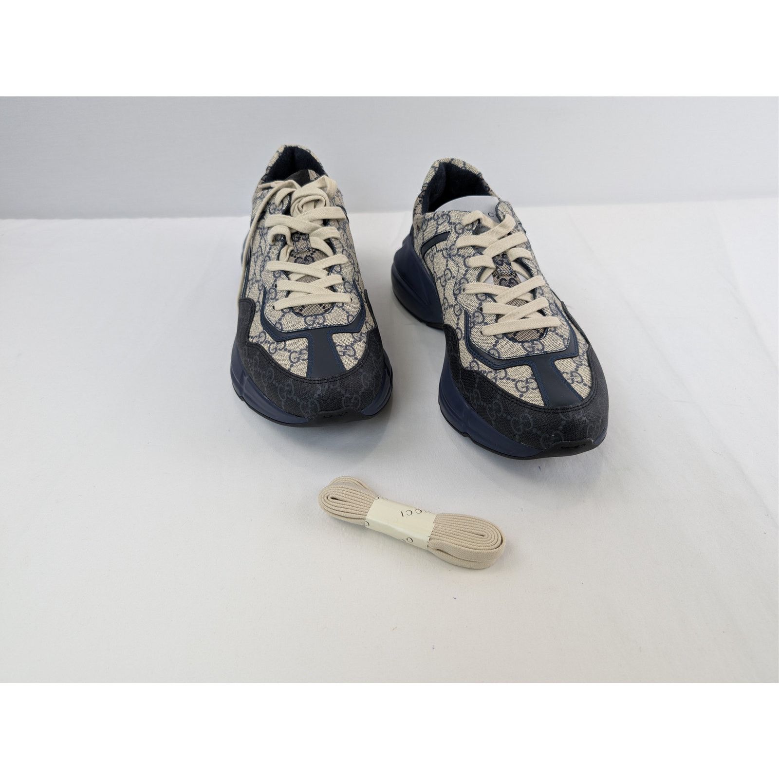 Gucci o1rshd1 Q:2 / Monogram GG Rhyton Canvas Sneakers in in Black Size US 13 / EU 46 - 6 Thumbnail