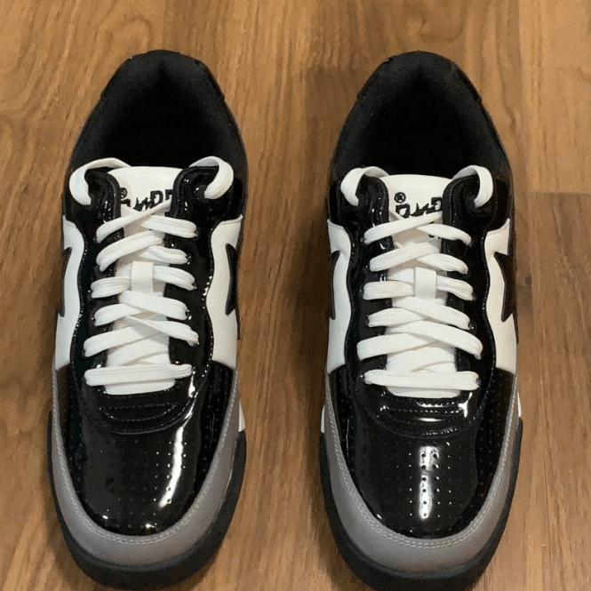 Bape A Bathing Ape Bapesta Roadsta Black White Patent Sneakers Size US 9.5 / EU 42-43 - 2 Thumbnail