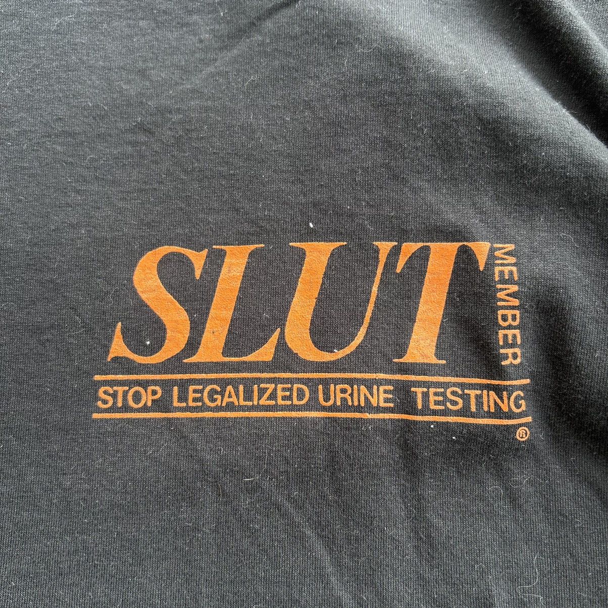 Vintage Vintage 90s SLUT Stop Legalized Urine Testing Funny T Shirt Size US XXL / EU 58 / 5 - 4 Thumbnail