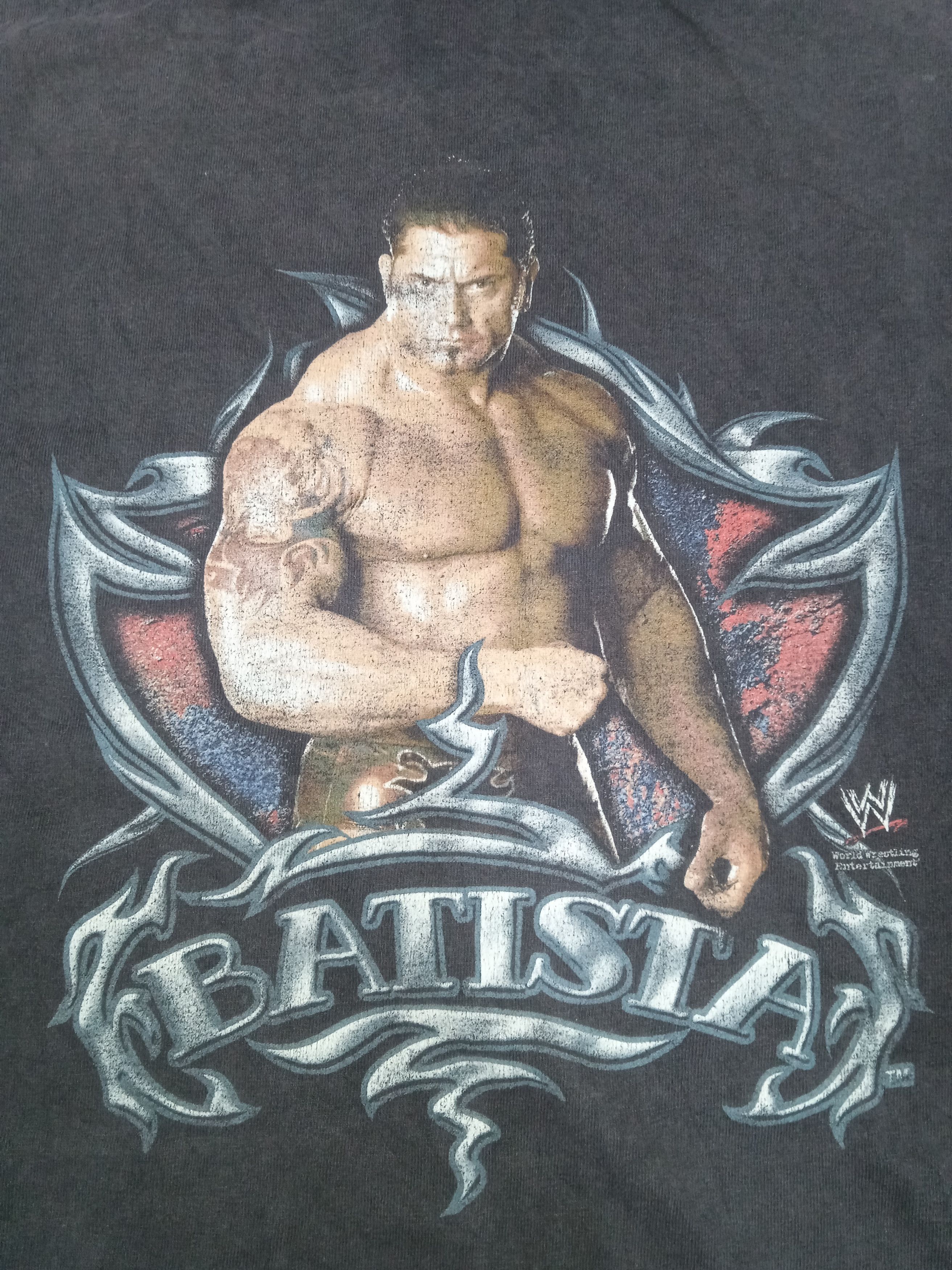 WWE Vintage 00s WWE Batista Wrestling T Shirt Distressed Size US XL / EU 56 / 4 - 6 Thumbnail