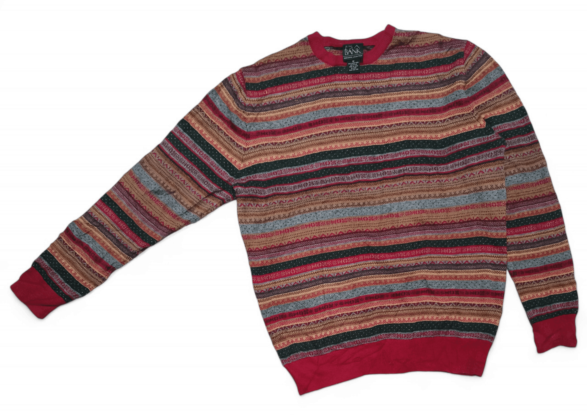 Jos. A. Bank Vintage 90s JOS A BANK Aztec Ethnic Motifs Knit Sweater Size US M / EU 48-50 / 2 - 3 Thumbnail