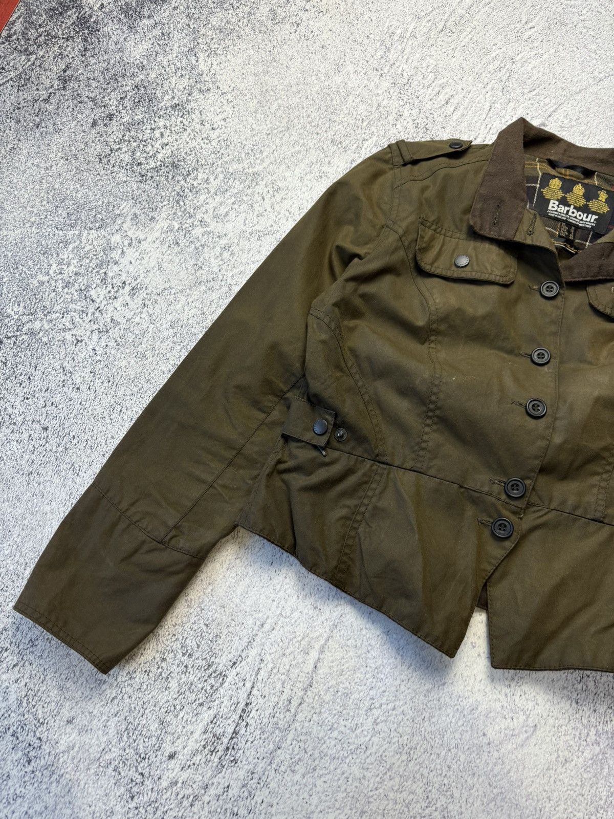 Barbour Women's Made in England Waxed Peplum Jacket - Sage