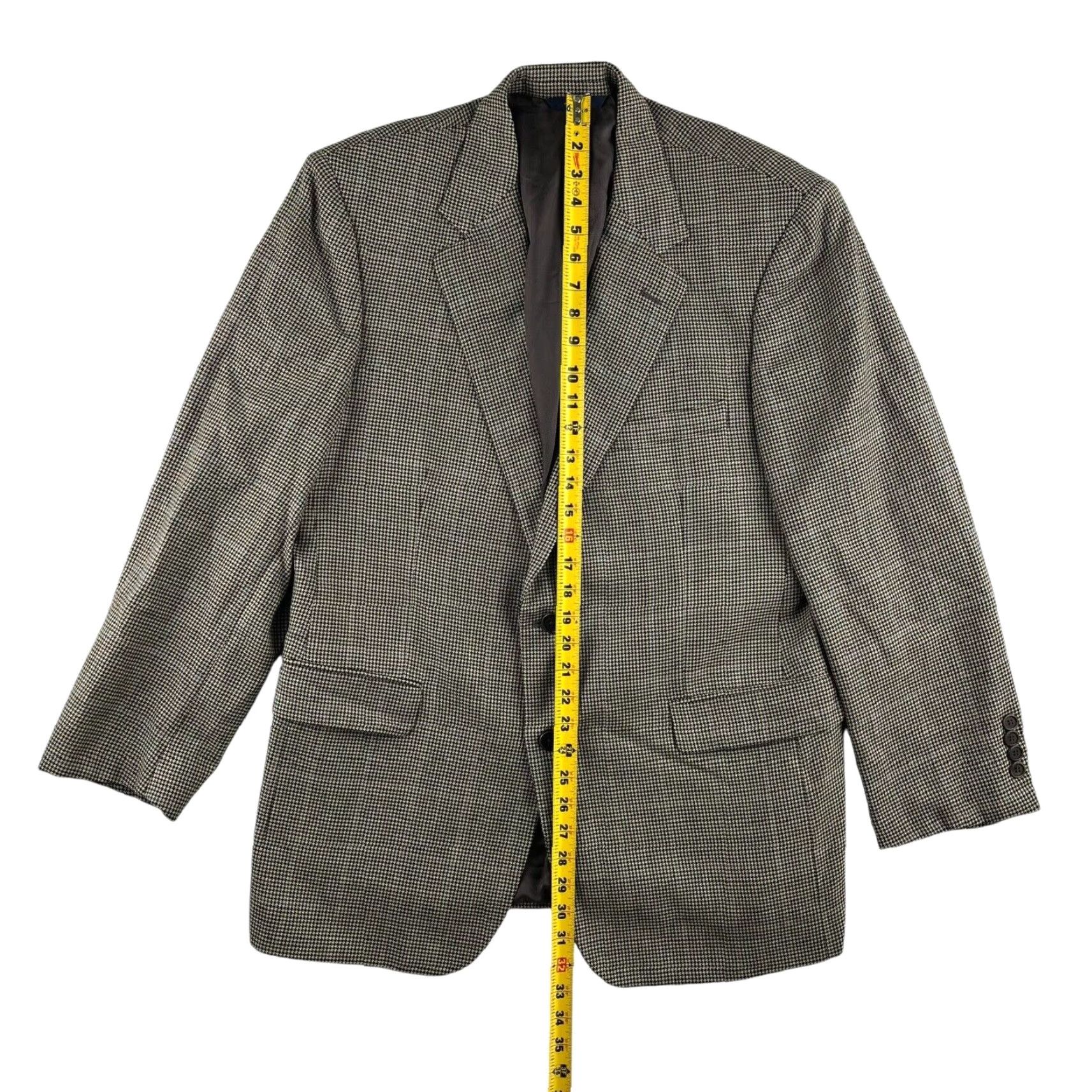 Brooks Brothers Brooks Brothers Blazer Jacket Mens Wool Brown Houndstooth 42 Regular Italy Notch 2-Button Single-Vented Size 42R - 6 Thumbnail