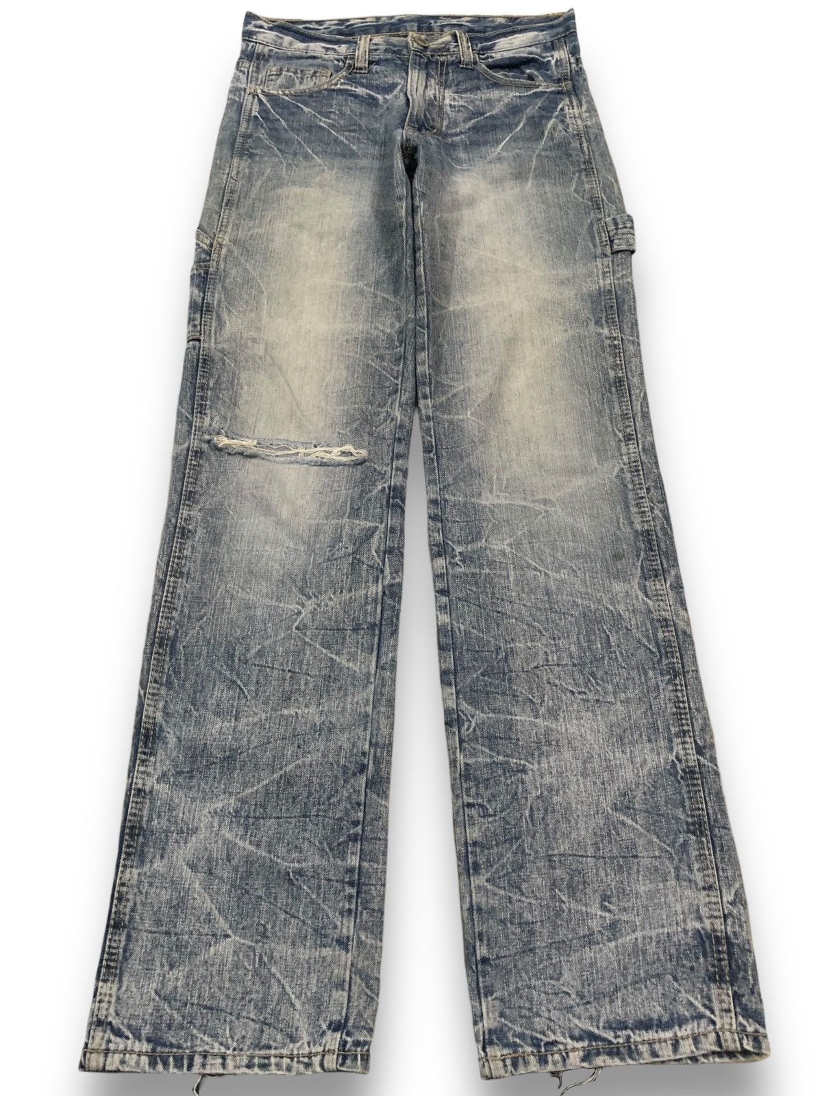 Vintage Japanese Brand Crack Wash Distressed Carpenter Jeans