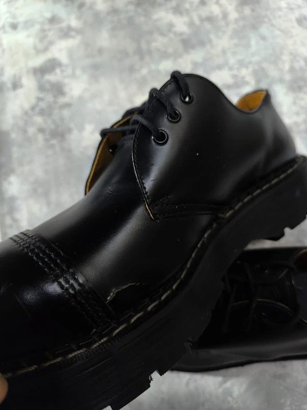 Leather Chunky Steel Cap Punk Leather Shoes Made in England 90s Size US 11 / EU 44 - 9 Thumbnail