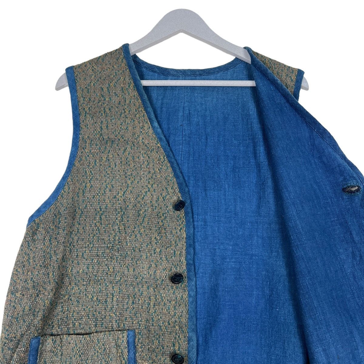 Indigo 🔥 VINTAGE 70s INDIGO BROWN BEACH VEST TANK TOP Size US M / EU 48-50 / 2 - 11 Thumbnail