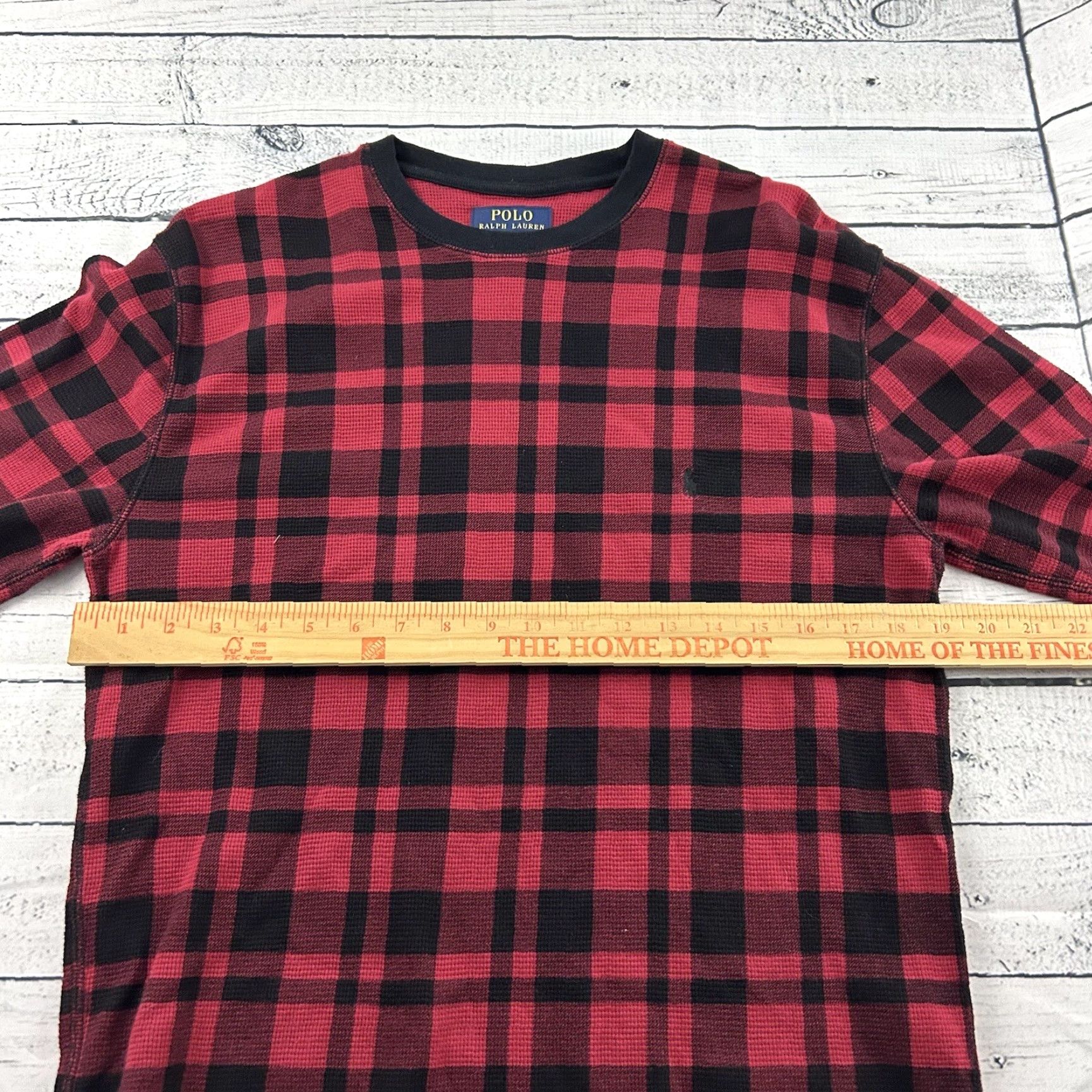 Polo Ralph Lauren Polo Ralph Lauren Long Sleeve Plaid Thermal Shirt Men's L Red Black Size US L / EU 52-54 / 3 - 5 Thumbnail