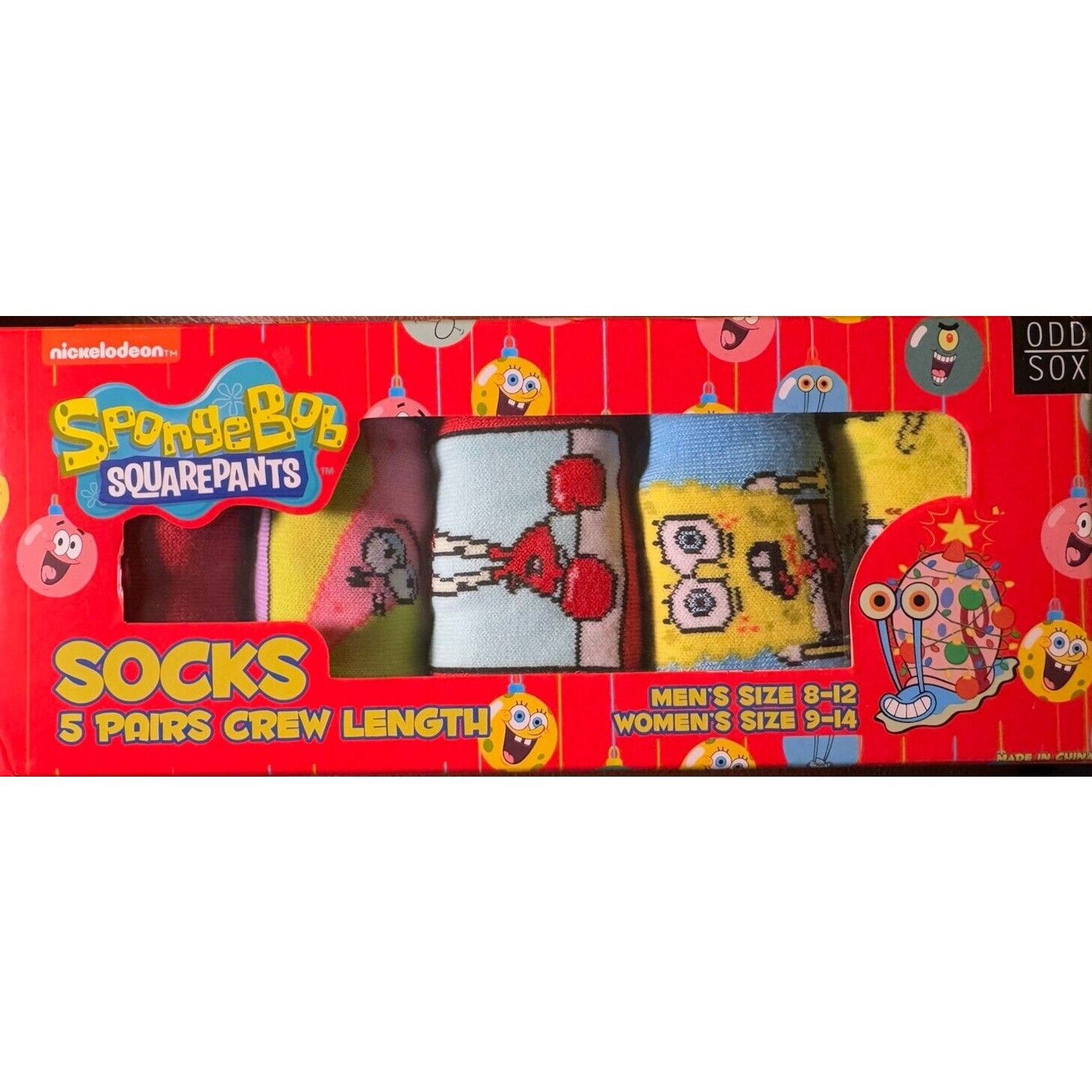 The Unbranded Brand ODD SOX SPONGEBOB SQUAREPANTS SOCKS 5 PAIRS CREW MEN'S 8-12 Size ONE SIZE - 1 Thumbnail