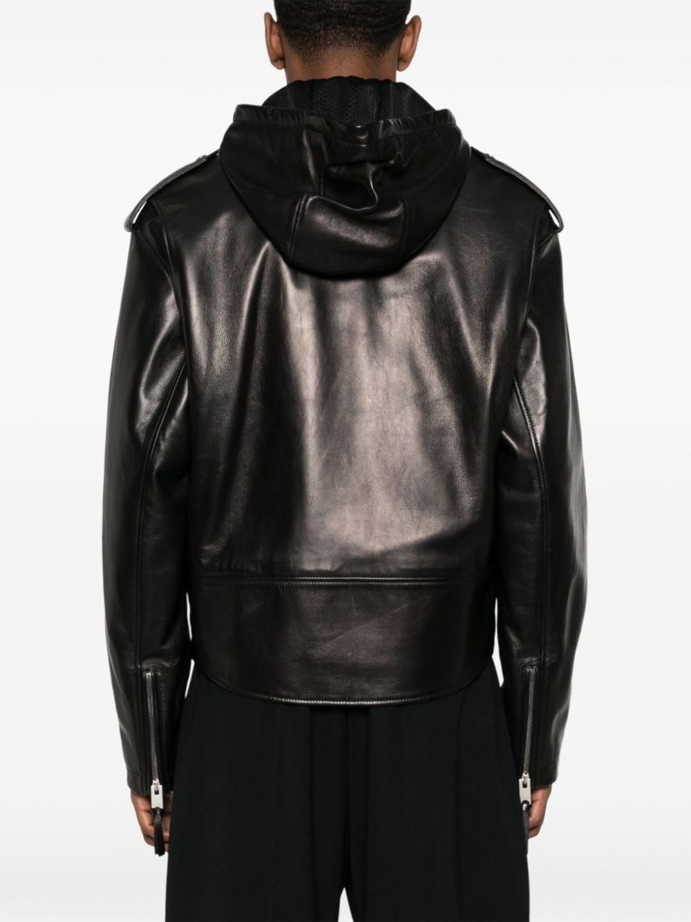 Gucci o1s1wg110225 Zip Leather Jacket in Black Size US L / EU 52-54 / 3 - 3 Thumbnail