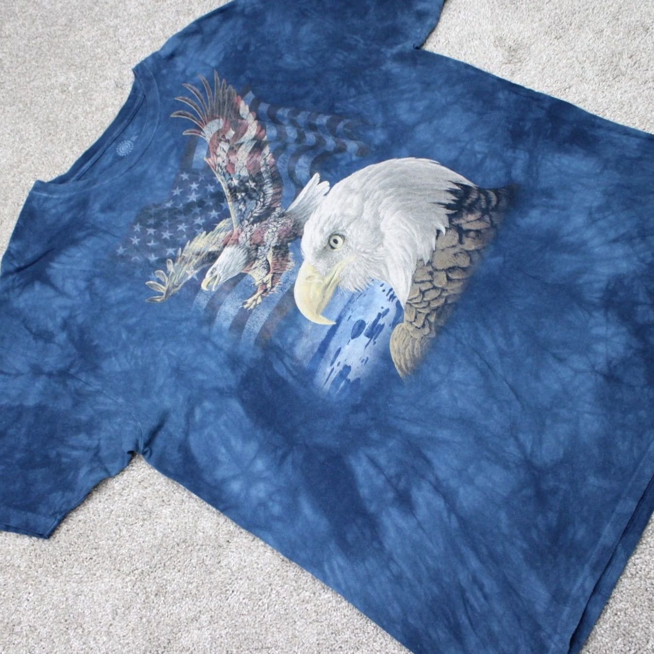 The Mountain The Mountain Eagle Shirt Mens 3XL XXXL Blue 100% Cotton Short Sleeve Pullover Size US XXL / EU 58 / 5 - 7 Thumbnail
