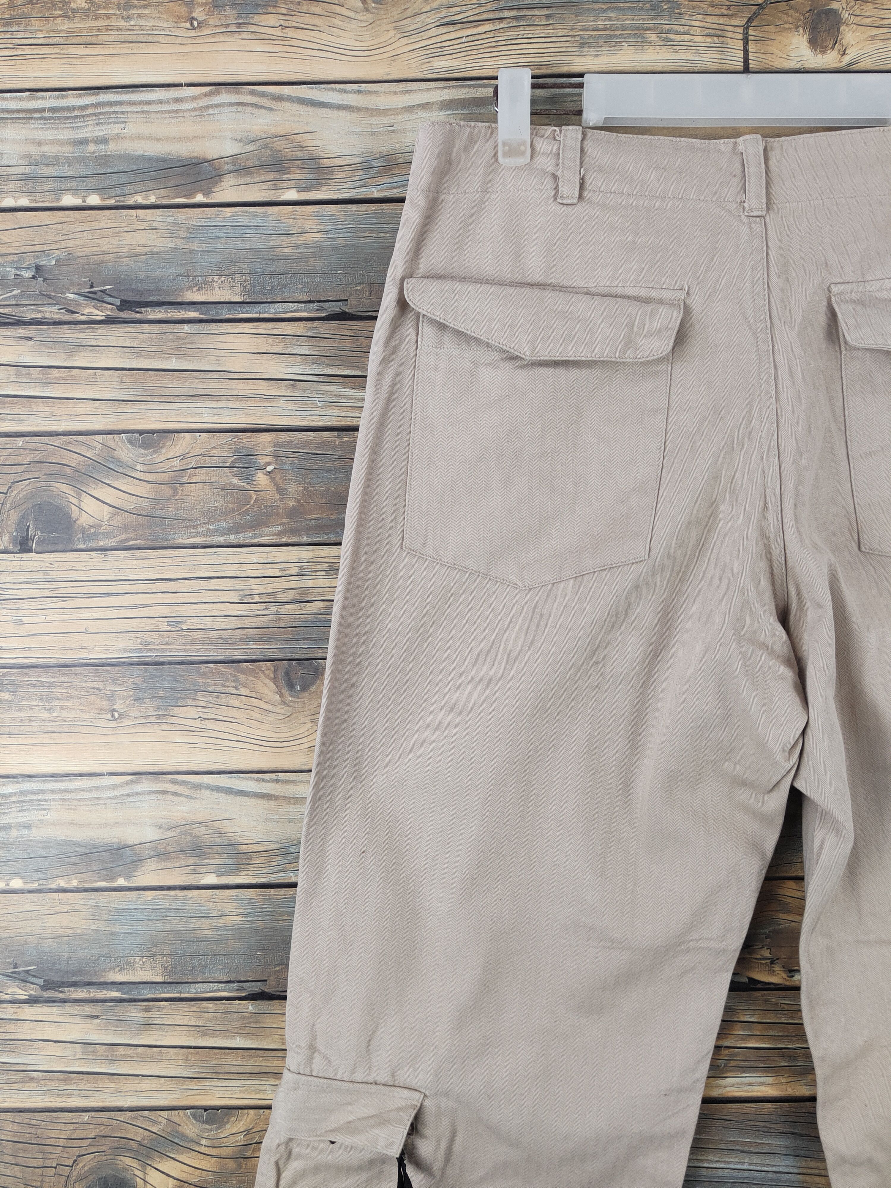 Japanese Brand No Means No Beige Multipocket Tactical Cargo Pants #W1858 Size US 32 / EU 48 - 8 Thumbnail