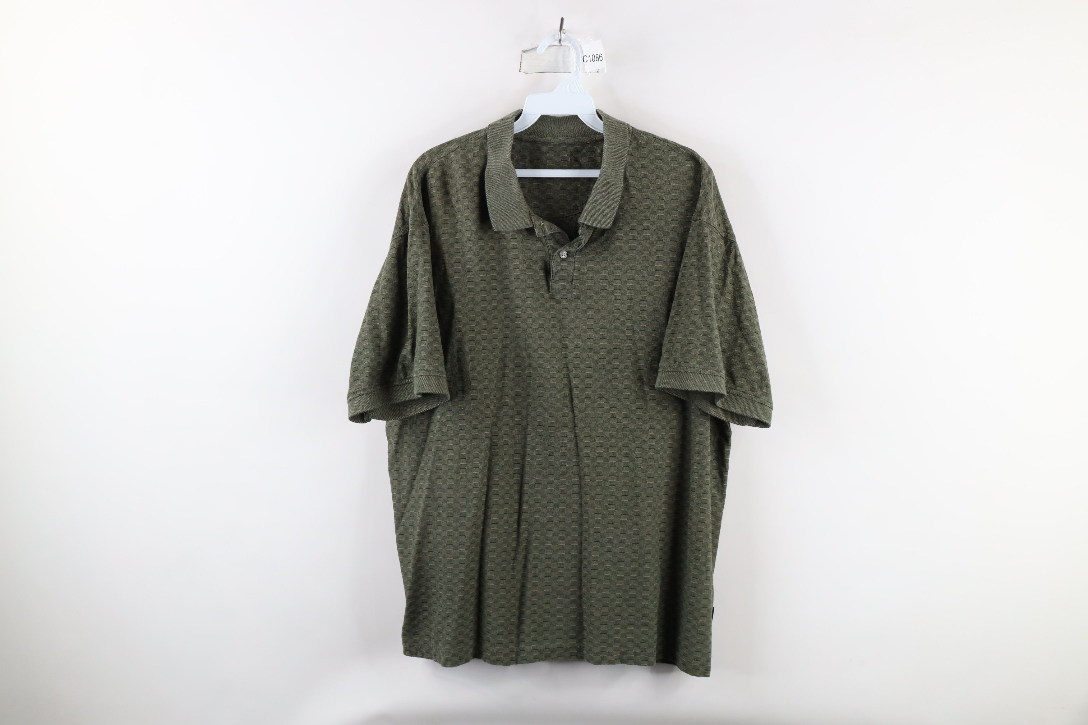 Vintage Vintage 90s Streetwear Checkered Collared Polo Shirt Green Size US XL / EU 56 / 4 - 1 Thumbnail