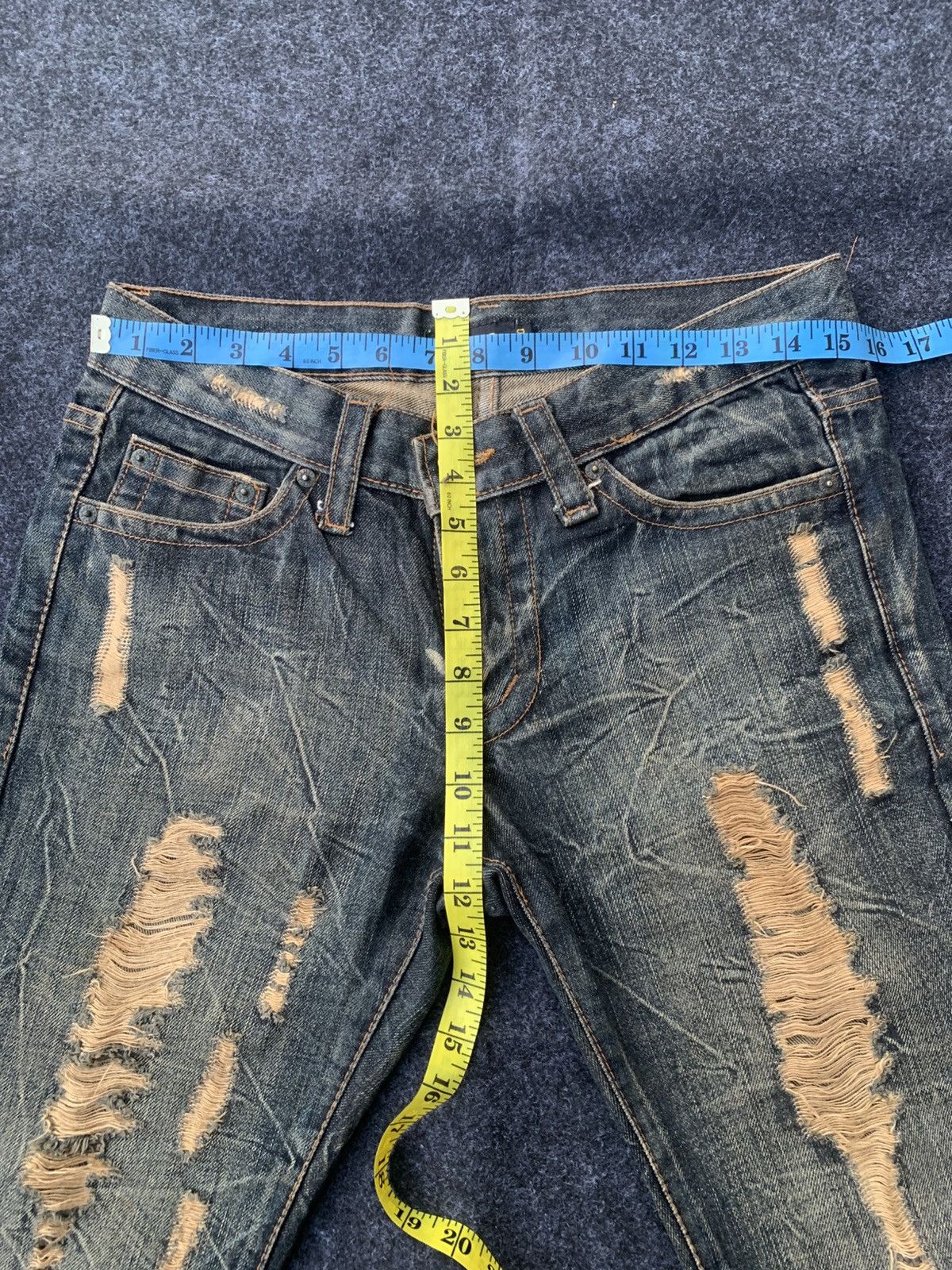 Vintage Distressed K.U.I Rusty jeans. Size US 31 - 3 Thumbnail