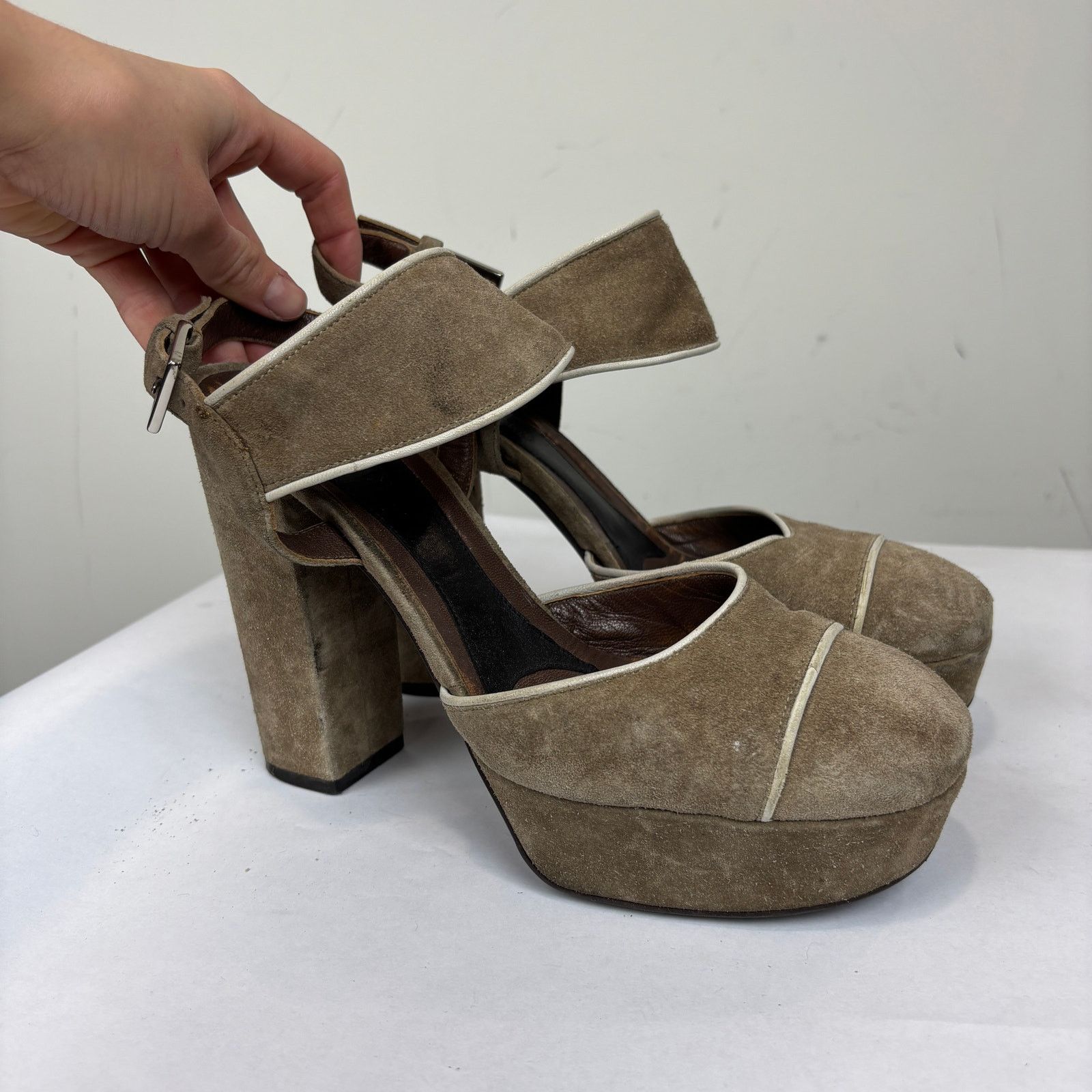 Japanese Brand × Marni Marni Suede Brown Heel Clogs Shoes Women's 40 US 10 Size US 10 / IT 40 - 4 Thumbnail