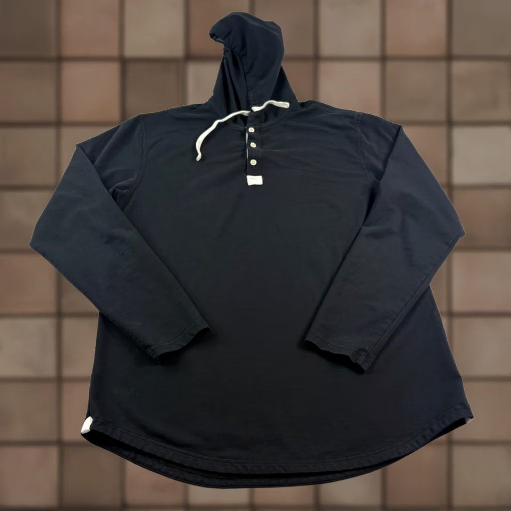 Vintage BYLT Performance Hoodie Henley Stretch Pullover Mens Large Black Hooded Drop Cut Button Shirt Size US L / EU 52-54 / 3 - 1 Thumbnail