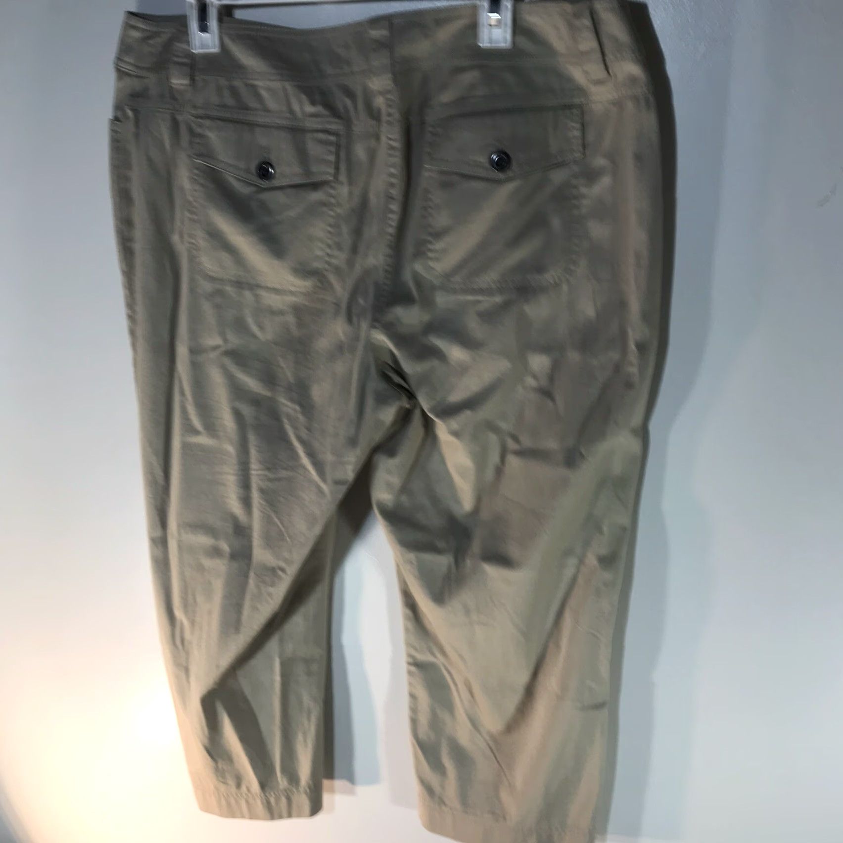 Vintage Chico's Beige Cropped Dress Pants Women's Size L, Regular Fit, Mid Rise, Stretch, Casual Workwear, Solid Pattern Size 36" / US 14 / IT 50 - 3 Thumbnail