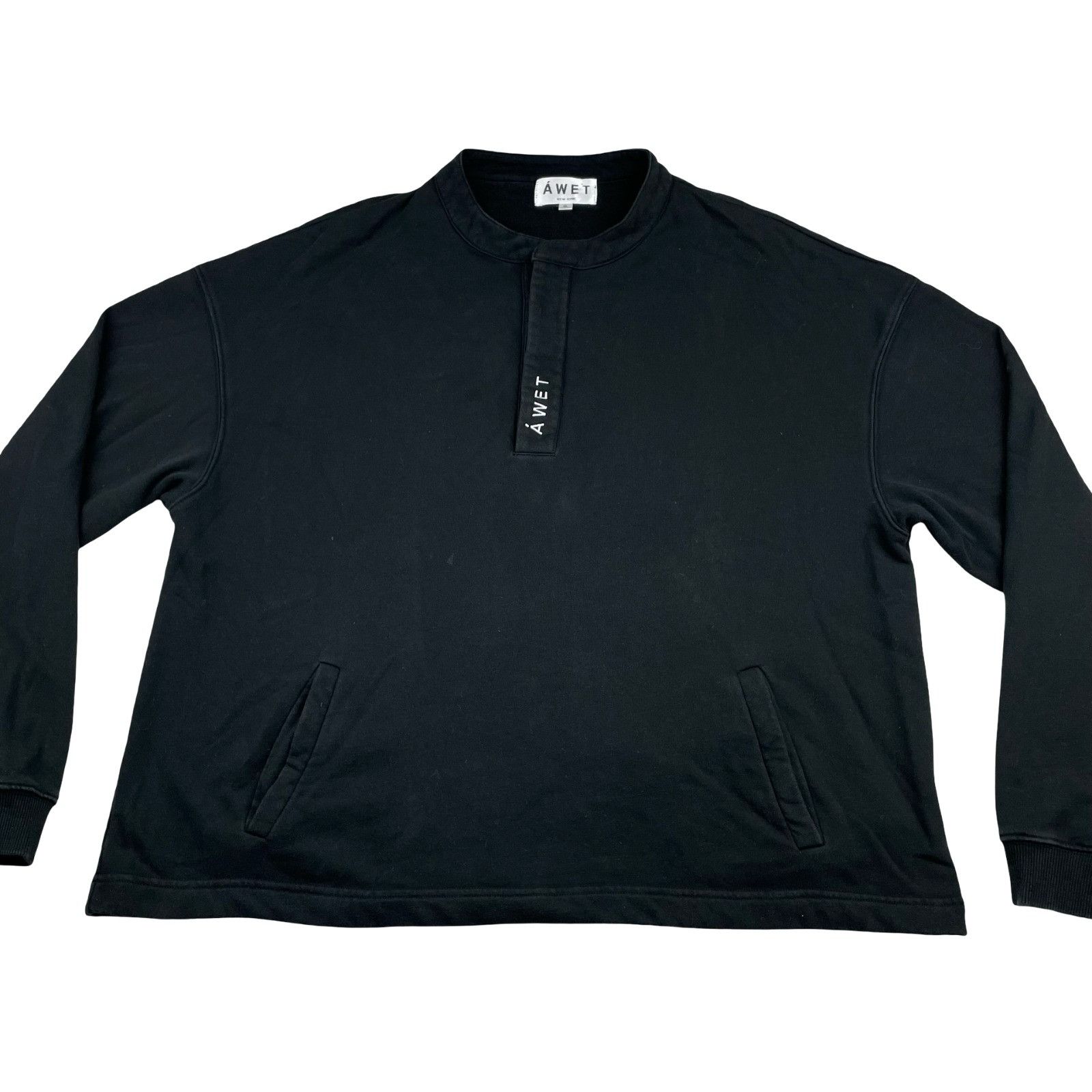 Other Awet Men’s Pullover Embroidered Henley Sweatshirt Black • XL Size US XL / EU 56 / 4 - 2 Thumbnail