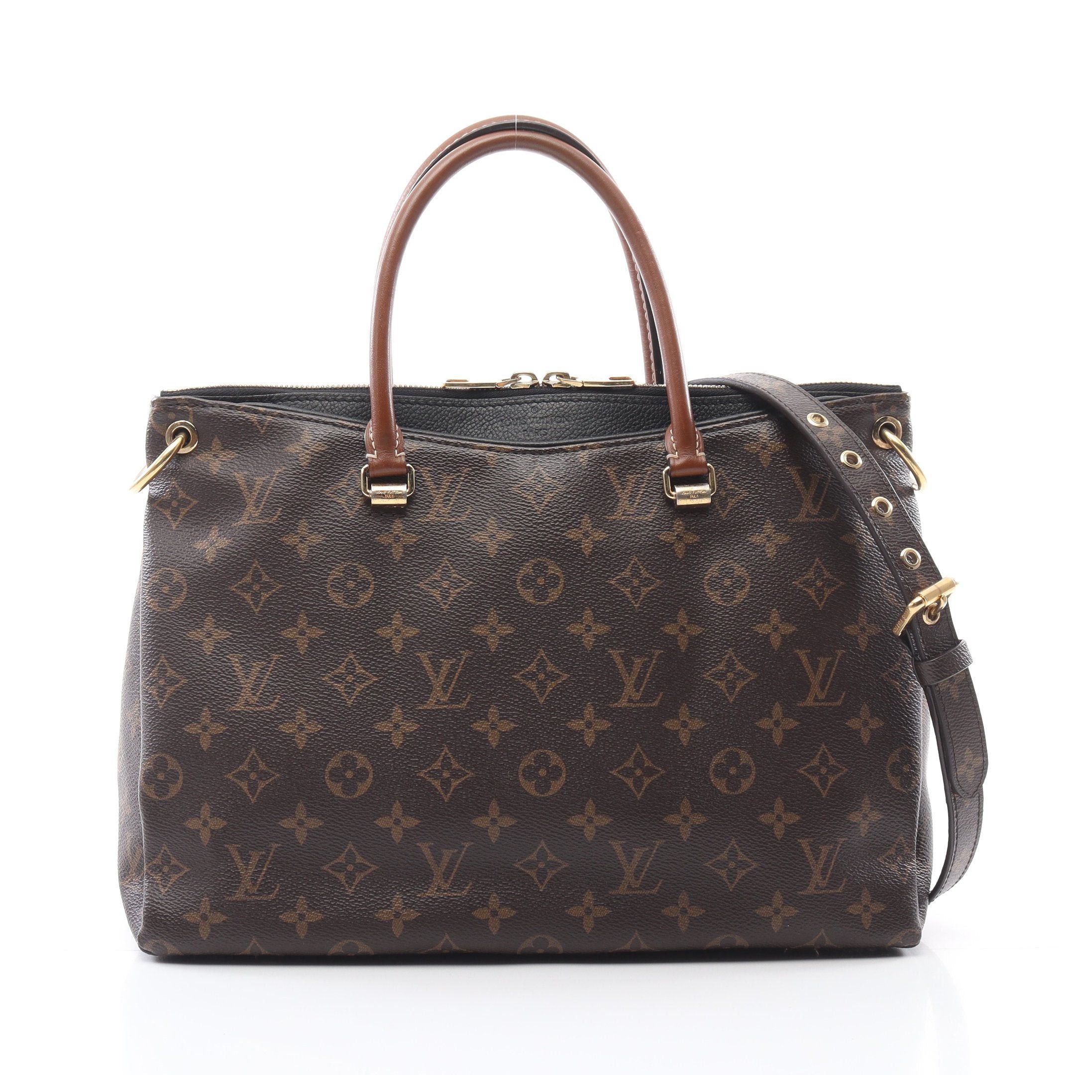 Louis Vuitton Louis Vuitton Pallas Monogram Noir Handbag Leather Brown Black Size ONE SIZE - 1 Thumbnail