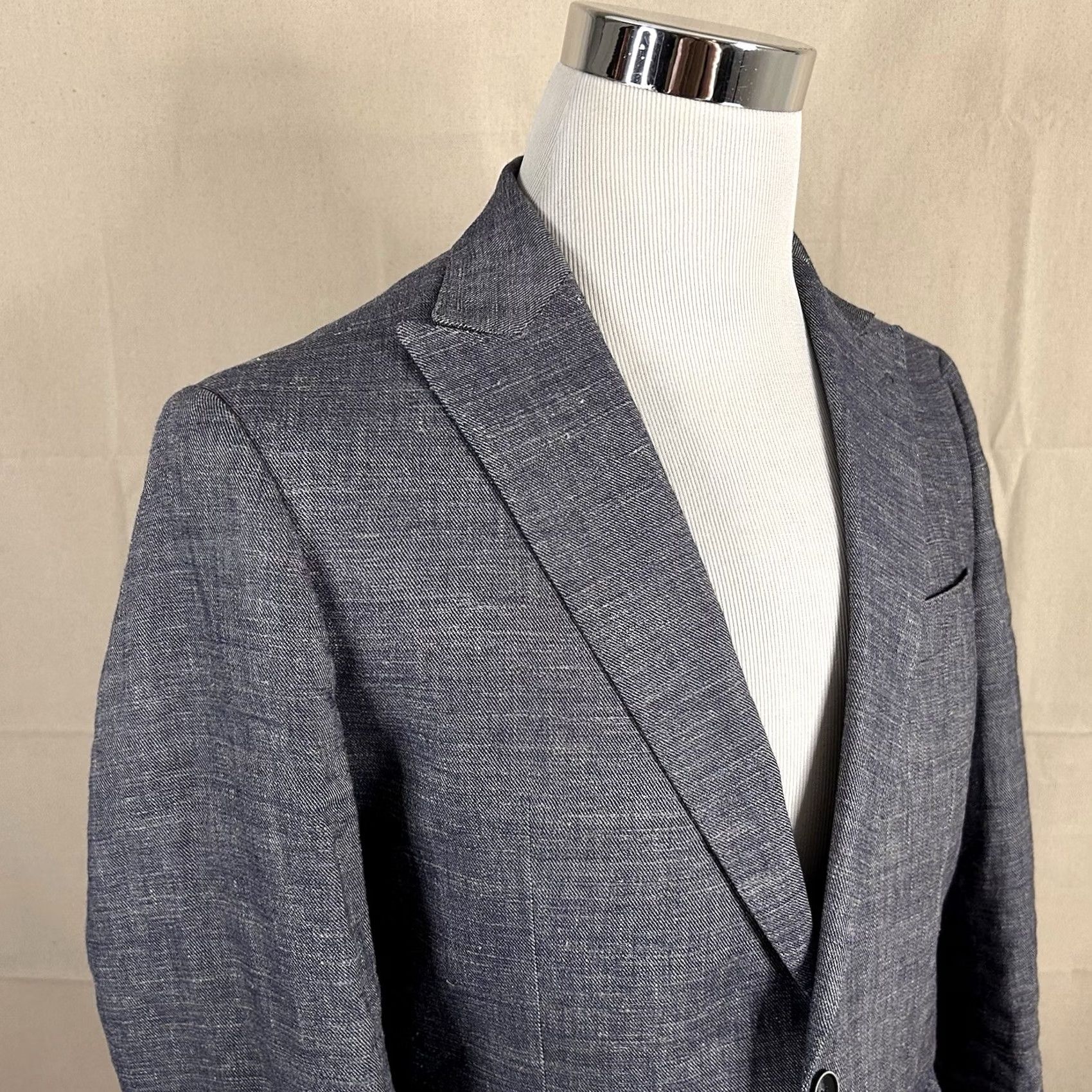 Joseph Abboud Joseph Abboud Sport Coat 38R Slim Profilo Linen Blend Blue Gray Two Button Jacket Coat Mens Size US XS / EU 42 / 0 - 2 Thumbnail
