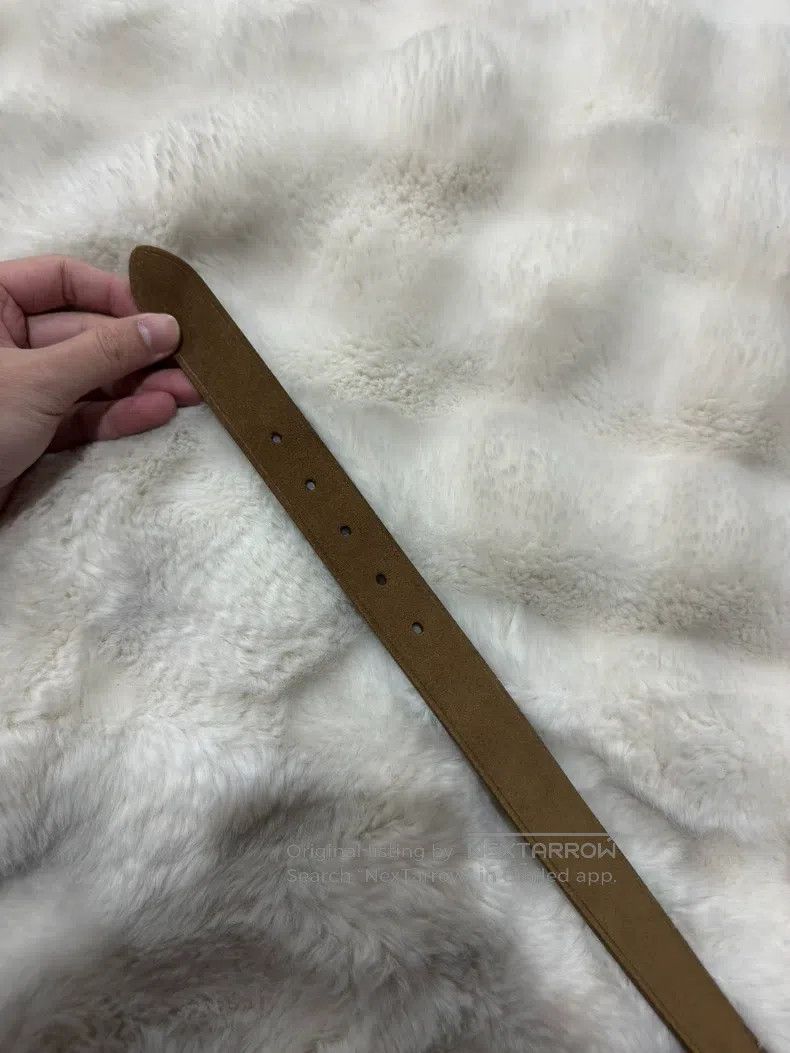 Saint Laurent Paris Saint Laurent Paris size 80 Golden Embossed Logo Belt Size ONE SIZE - 7 Thumbnail