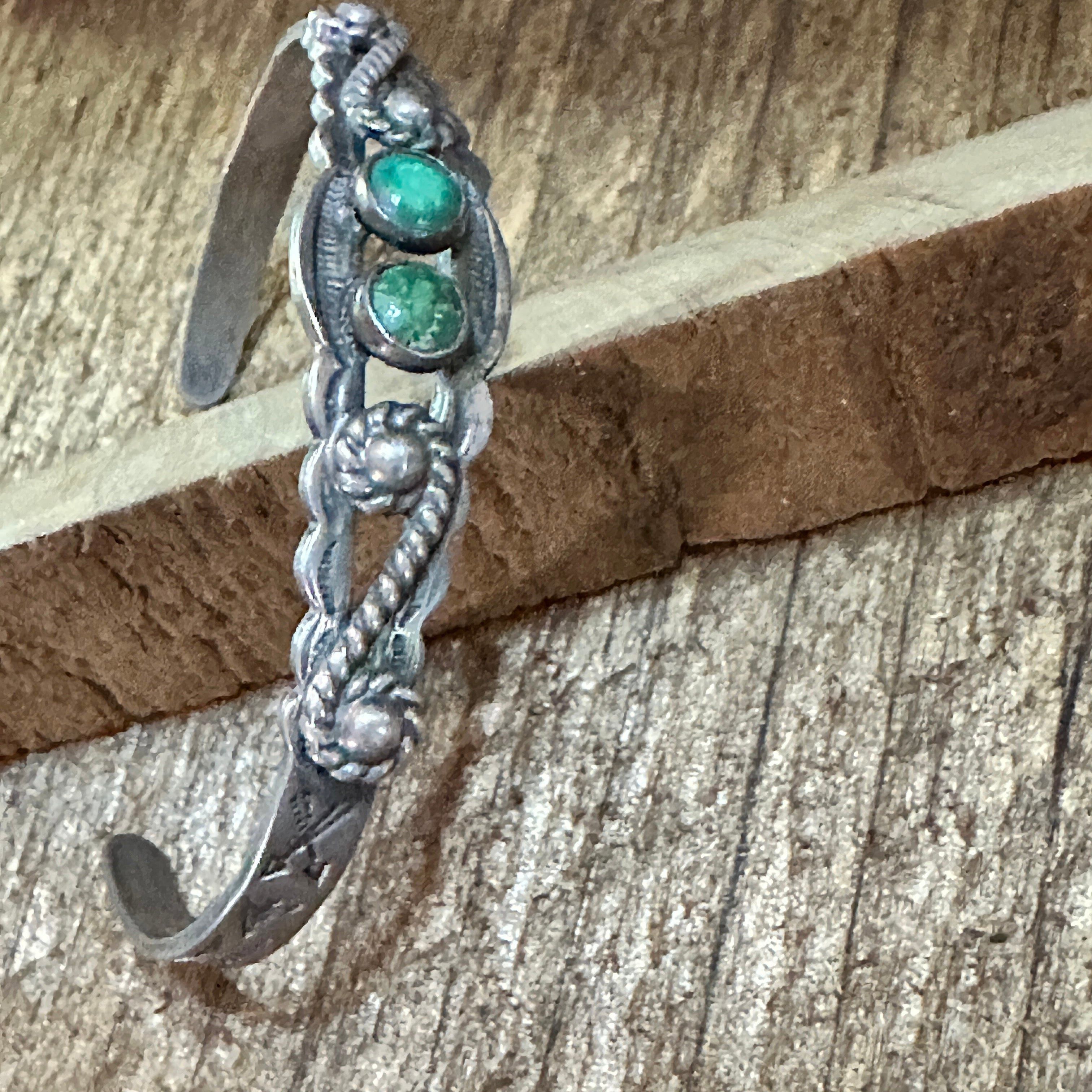 Other Handmade Navajo Spice Mojave Sterling Silver Cuff Bracelet w Size ONE SIZE - 8 Thumbnail