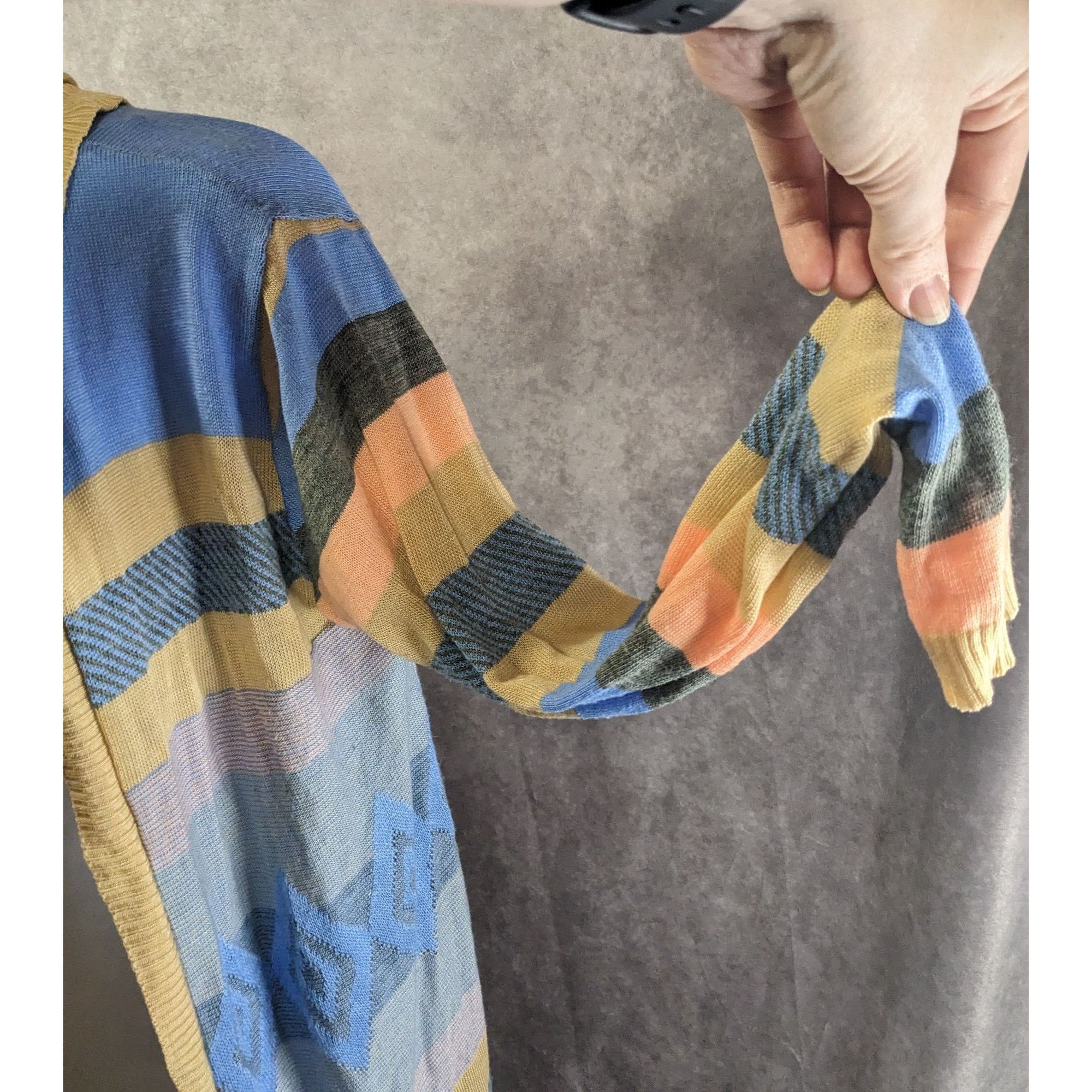 Other Say What? Southwestern Open Front Hooded Cardigan Striped Kn Size S / US 4 / IT 40 - 7 Thumbnail