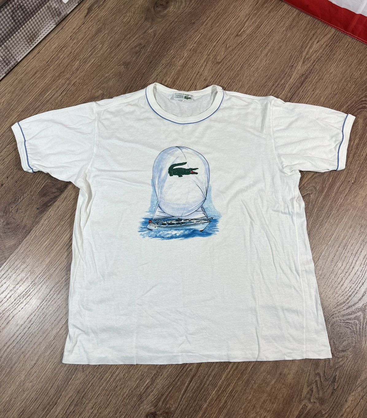 Lacoste Lacoste Vintage T Shirt Big Logo Very Rare Size US M / EU 48-50 / 2 - 1 Thumbnail