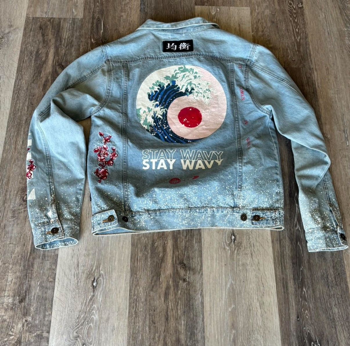 Brooklyn Cloth × Vintage Splattered paint floral pattern denim jacket Size US L / EU 52-54 / 3 - 2 Thumbnail