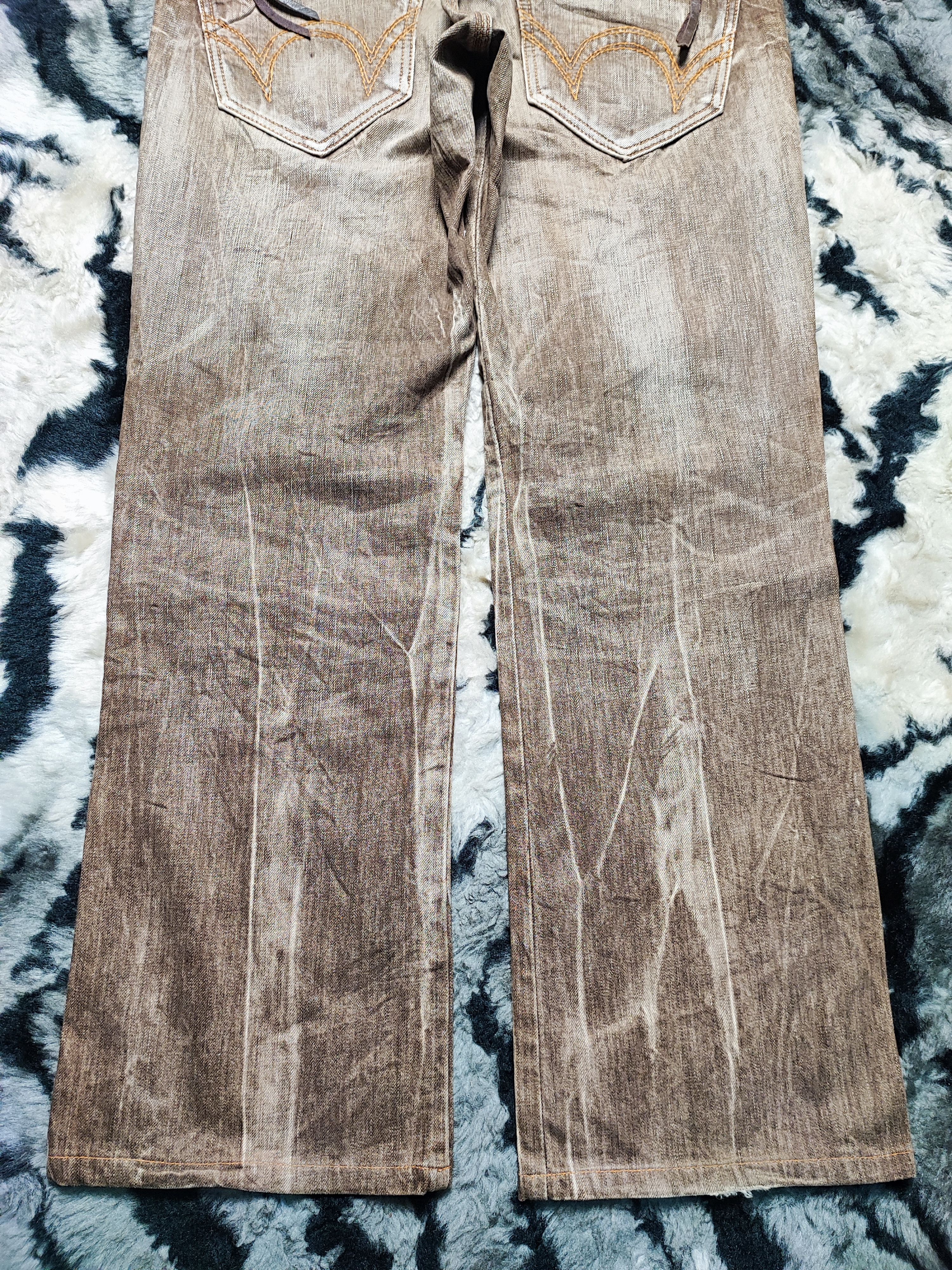 Kapital Vintage Edwin 503 Blue Trip Distressed Rusty Mud Jeans 36 Size US 34 / EU 50 - 11 Thumbnail