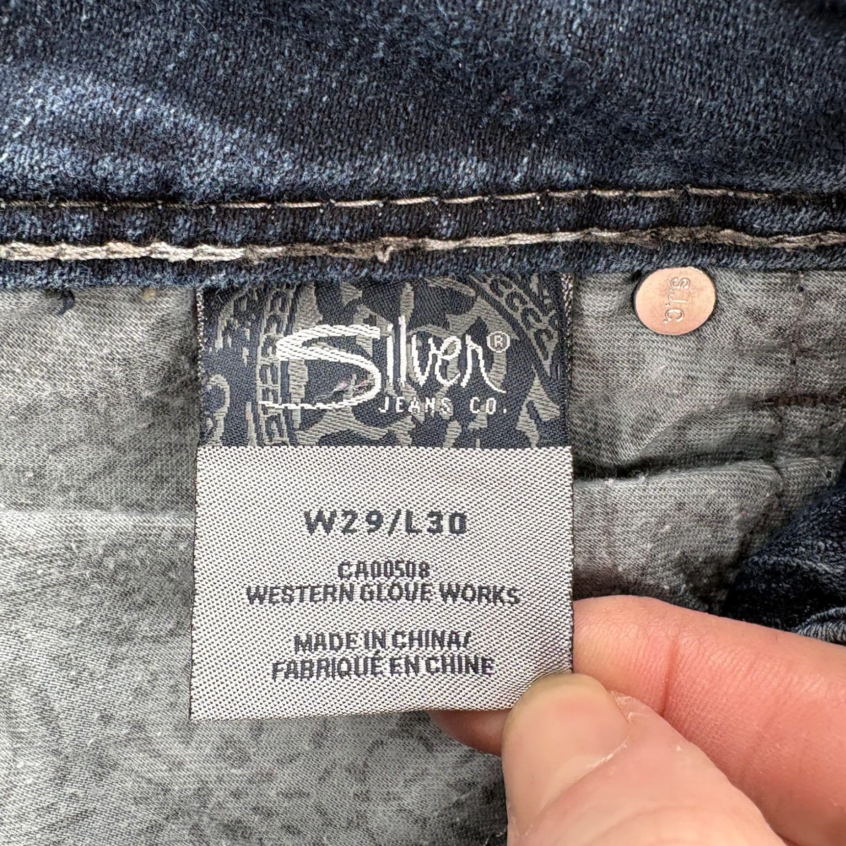 Silver Jeans Co. Silver Jeans Suki Surplus Bootcut Jeans Womens 29x30 Blue Low Rise Denim Grunge Size 29" - 6 Thumbnail