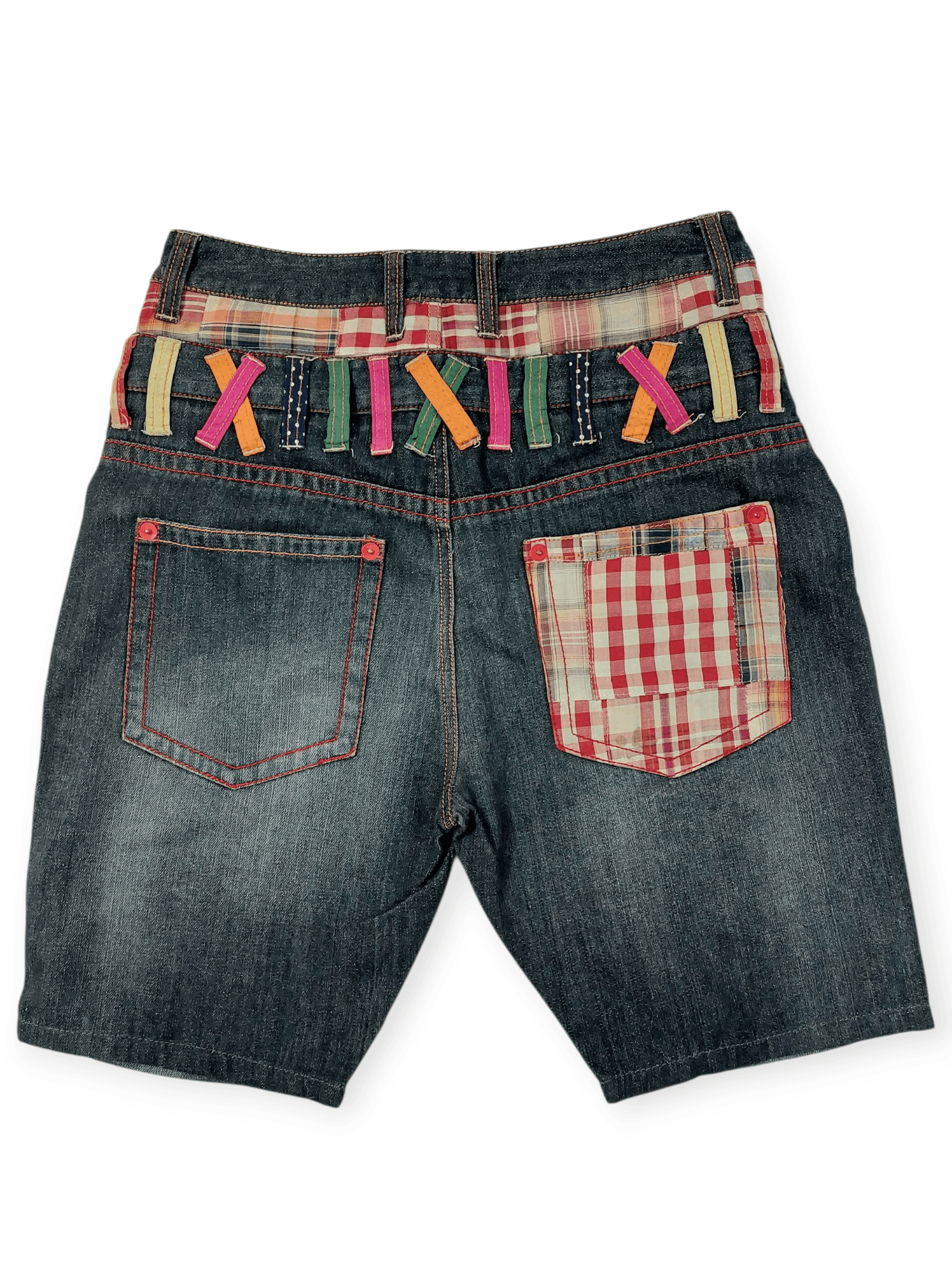Designer Chip Clip Double Waist Patched Kapital Style Short Size US 31 - 8 Thumbnail