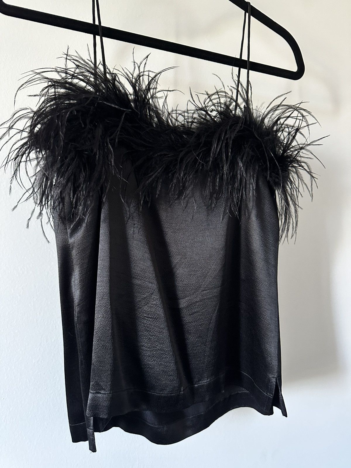 Veronica Beard Veronica Beard Square Neckline Camisole Ostrich Feathers Size XS / US 0-2 / IT 36-38 - 4 Thumbnail