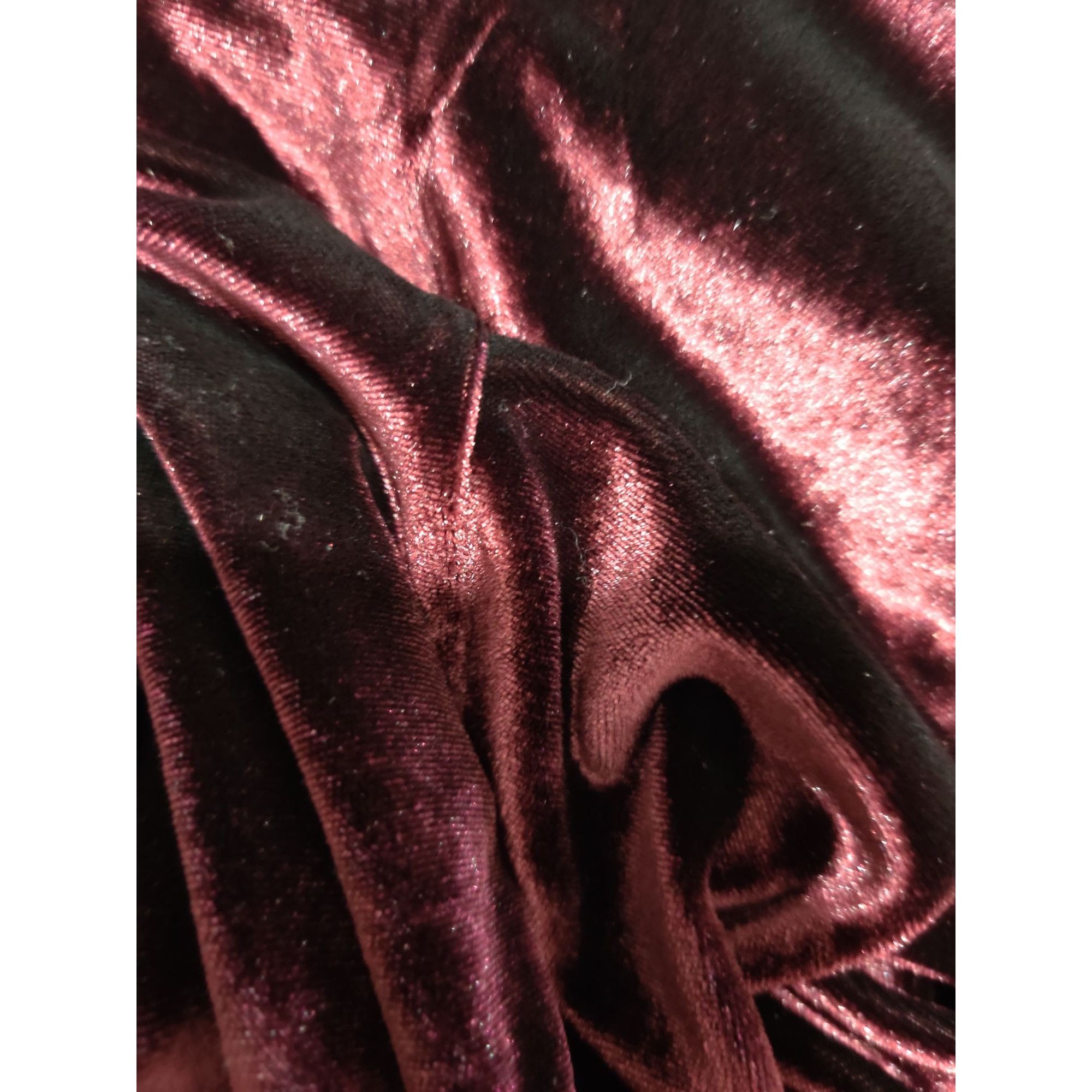 George George L Womens Pants Red Bordeaux Smooth Velvet Wide Leg St Size 35" - 8 Thumbnail