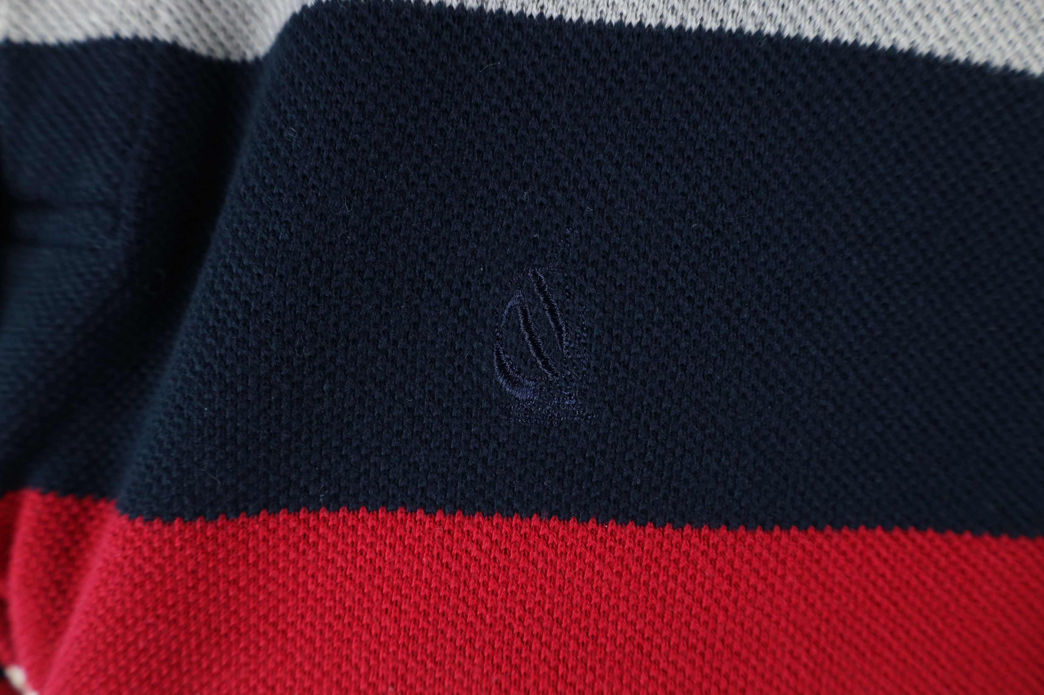 Nautica × Vintage Vintage 90s Nautica Thermal Waffle Knit Long Sleeve Polo Size US L / EU 52-54 / 3 - 4 Thumbnail