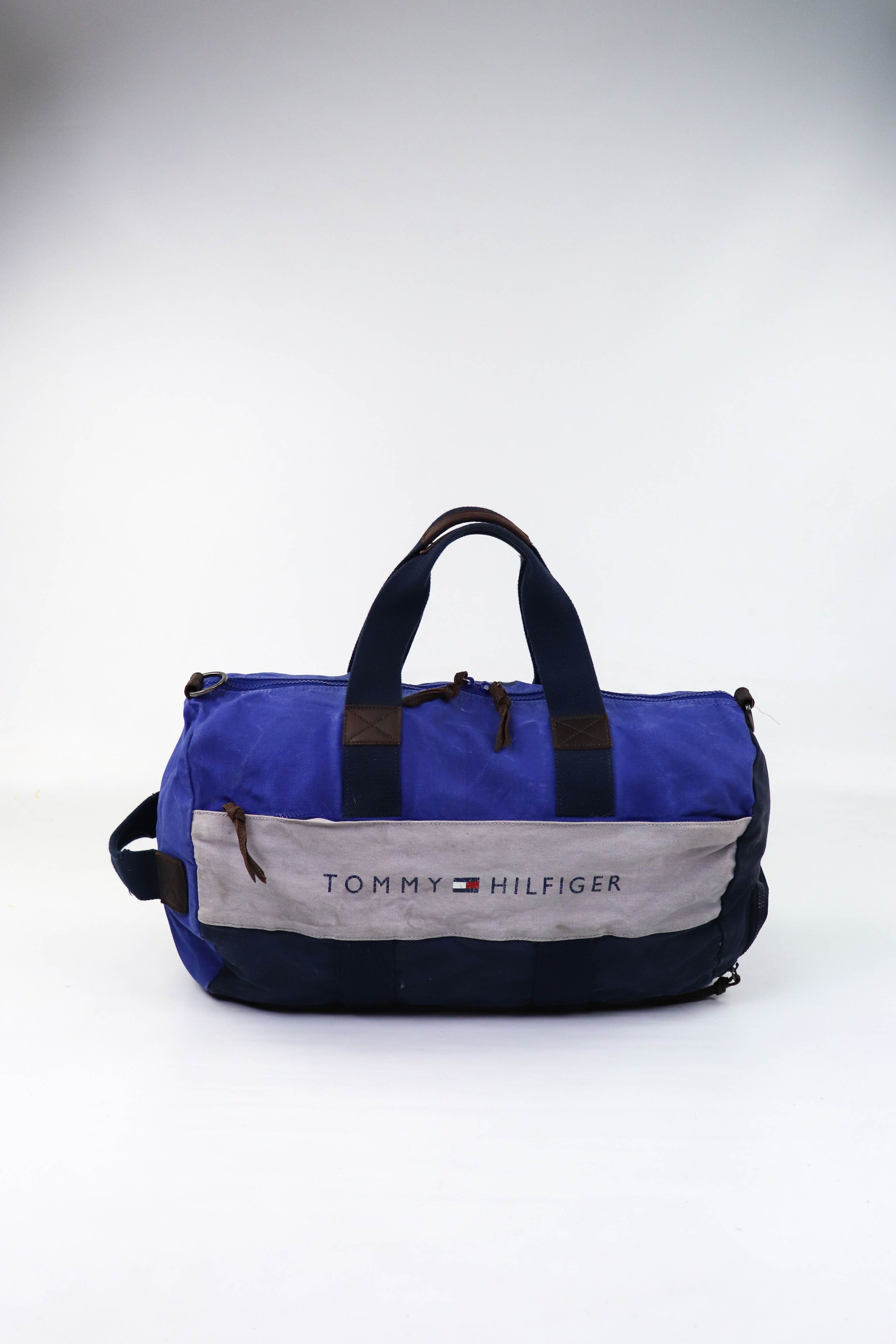 Tommy Hilfiger Tommy Hilfiger Sun Faded Blue/Navy/Gray Canvas Duffle Bag Size ONE SIZE - 3 Thumbnail