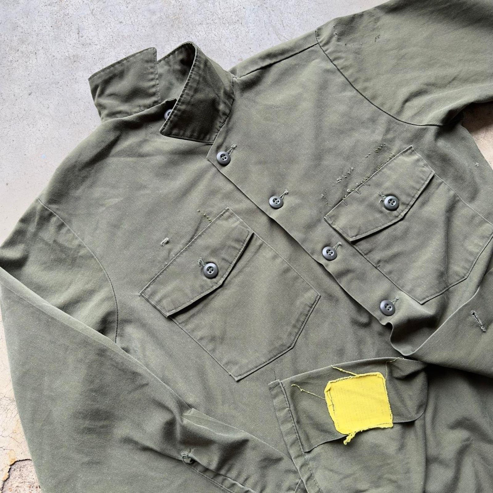 Japanese Brand × Vintage vintage Army 1960s Chemical Collar cotton button down shirt Size US S / EU 44-46 / 1 - 2 Thumbnail