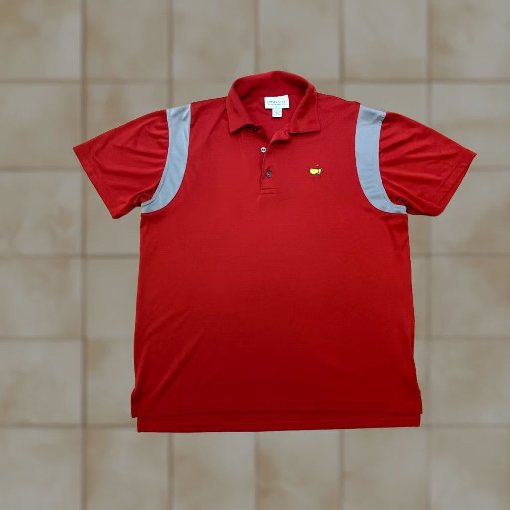 Vintage Masters Performance Shirt Men Short Sleeve Golf Polo Red Striped with Masters Logo Size L Size US L / EU 52-54 / 3 - 1 Thumbnail