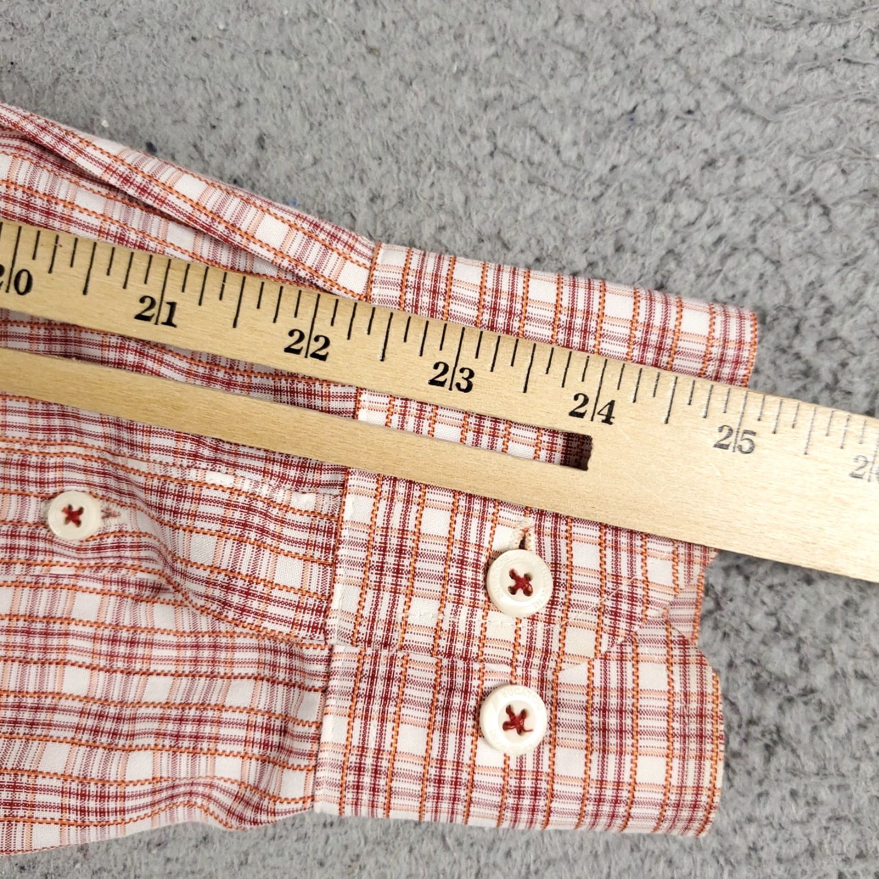 BUGATCHI Bugatchi Uomo Shirt Mens S Red Orange Plaid Casual Button Up Long Sleeve Size US S / EU 44-46 / 1 - 7 Thumbnail