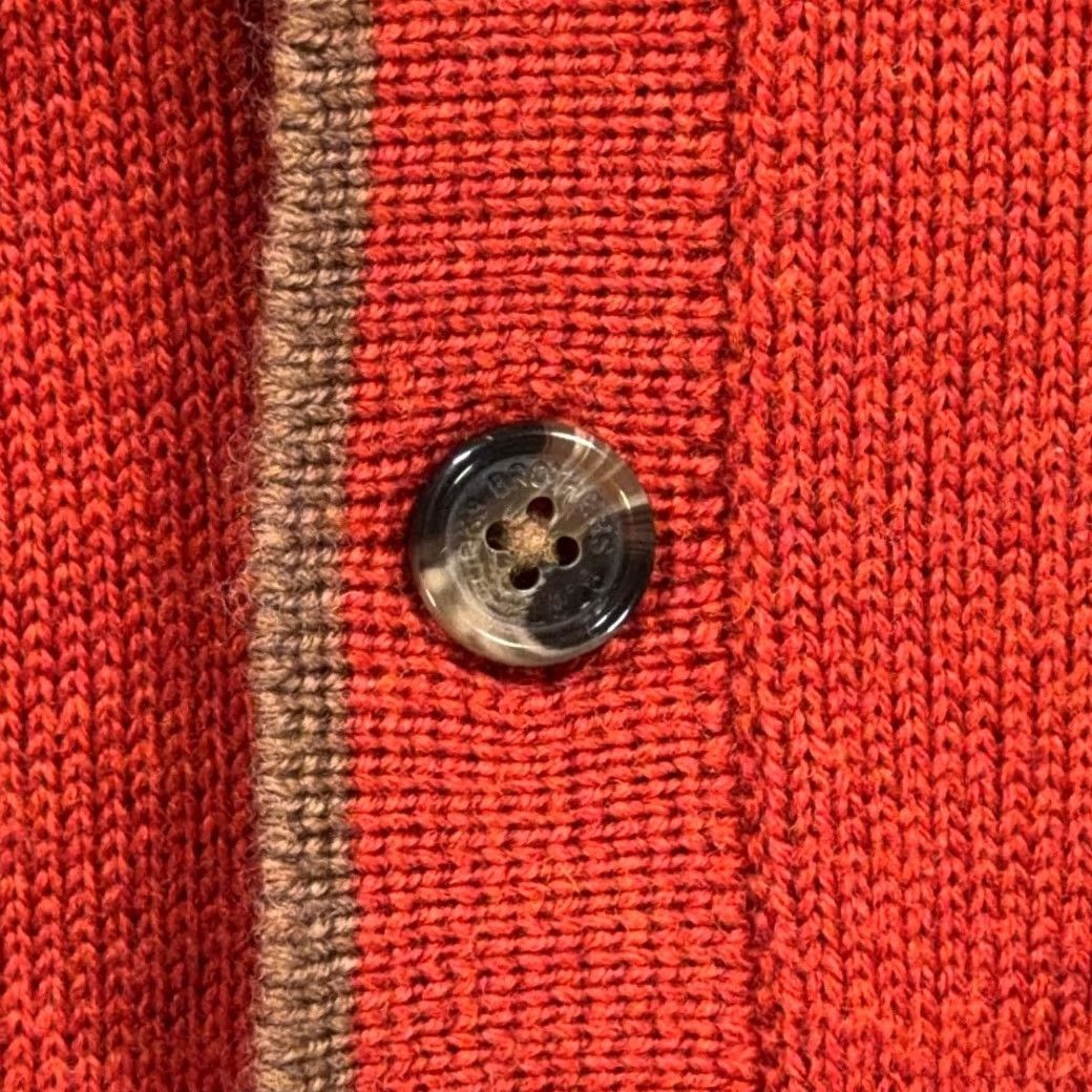 Brooks Brothers Brooks Brothers Sweater Adult MEDIUM Merino Wool Henley Polo Orange Brown Y2K Size US M / EU 48-50 / 2 - 5 Thumbnail