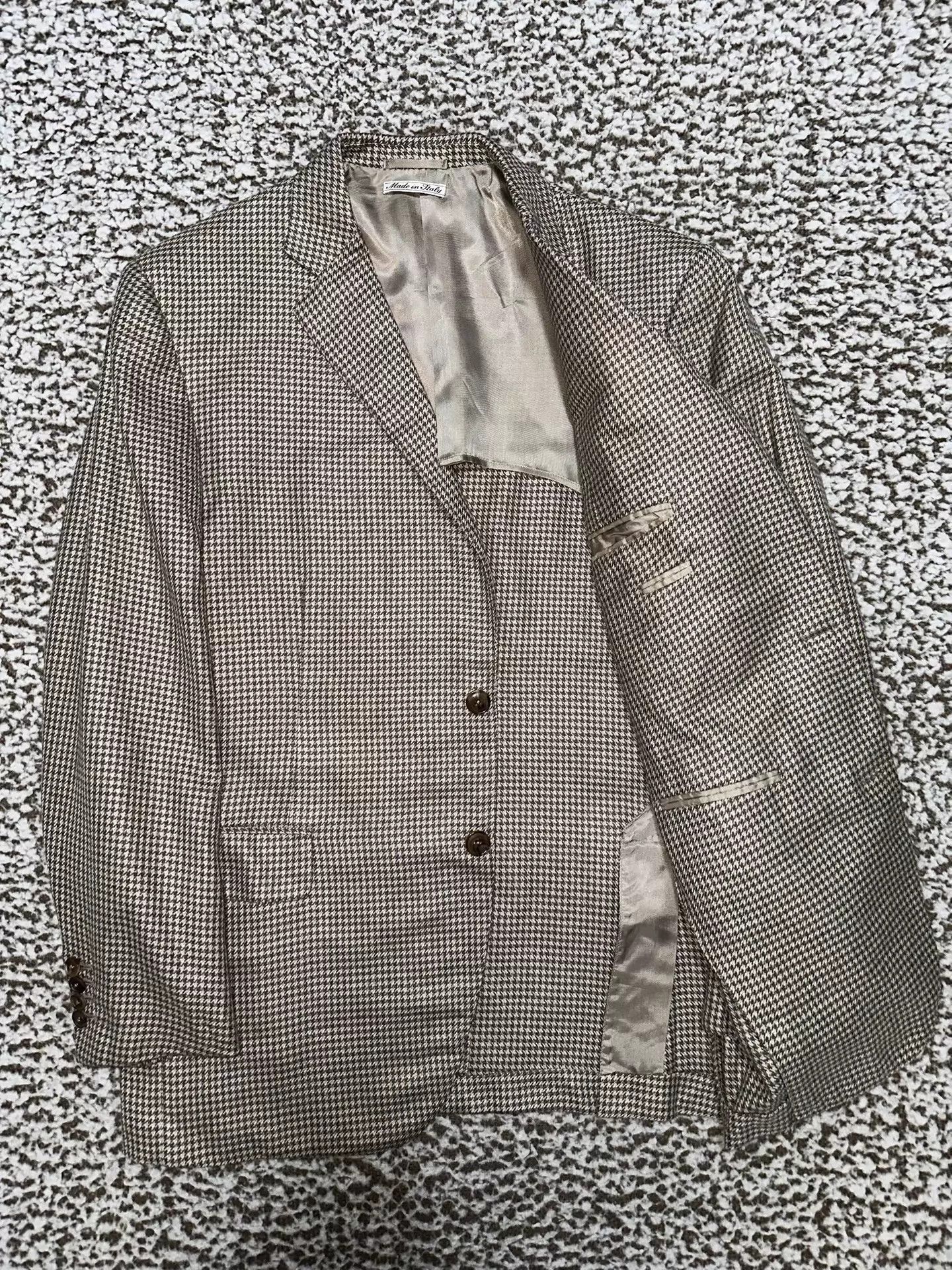 Belvest Belvest Cashmere Silk Houndstooth Blazer (SK Excl) Italy Size US L / EU 52-54 / 3 - 1 Thumbnail