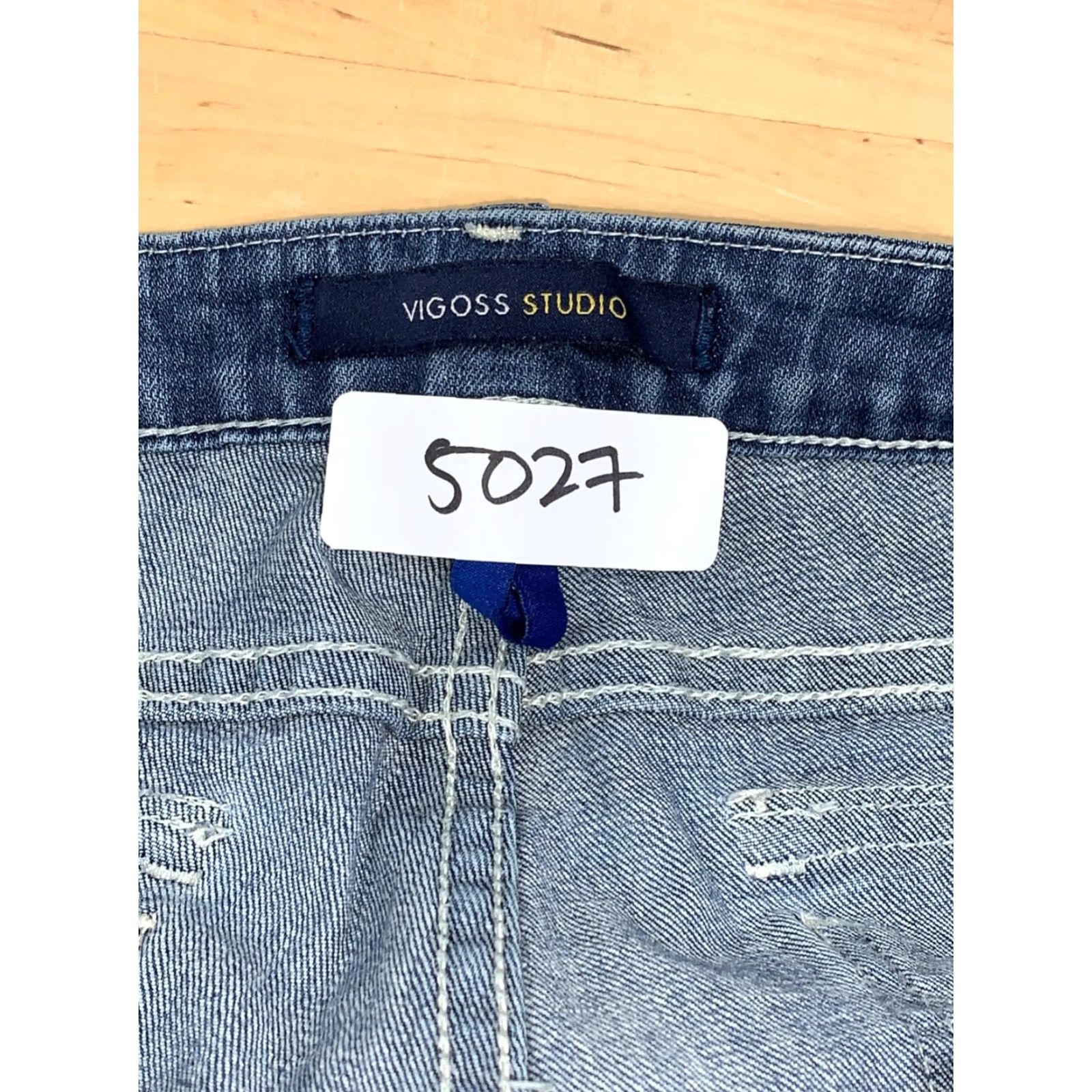 Vintage VIGOSS Womens Skinny Jeans Size 5/6 Blue Distressed Casual Jeans 5027 Size 27" / US 4 / IT 40 - 5 Thumbnail