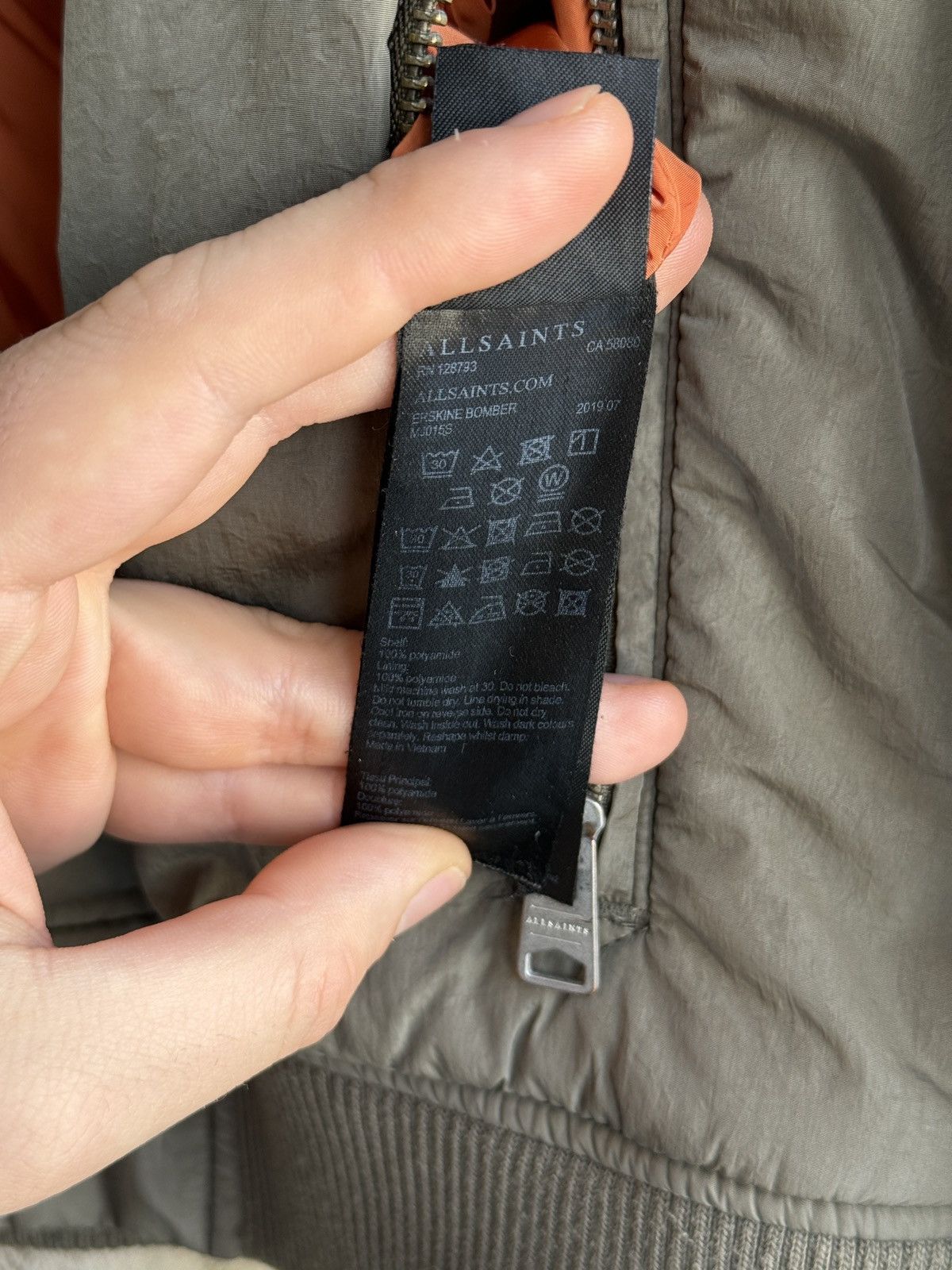 Allsaints AllSaints Nylon Bomber Jacket Khaki Military Avant Garde Size US S / EU 44-46 / 1 - 18 Thumbnail
