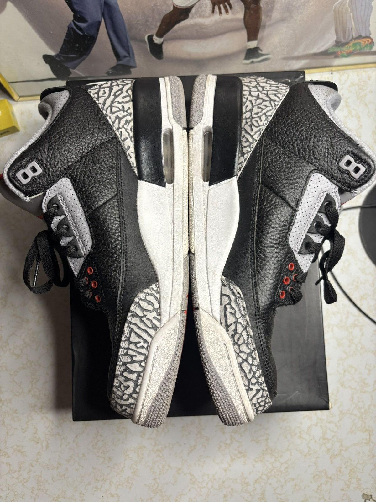 Jordan Brand Jordan 3 Retro Black Cement 2018 Size US 11 / EU 44 - 3 Thumbnail