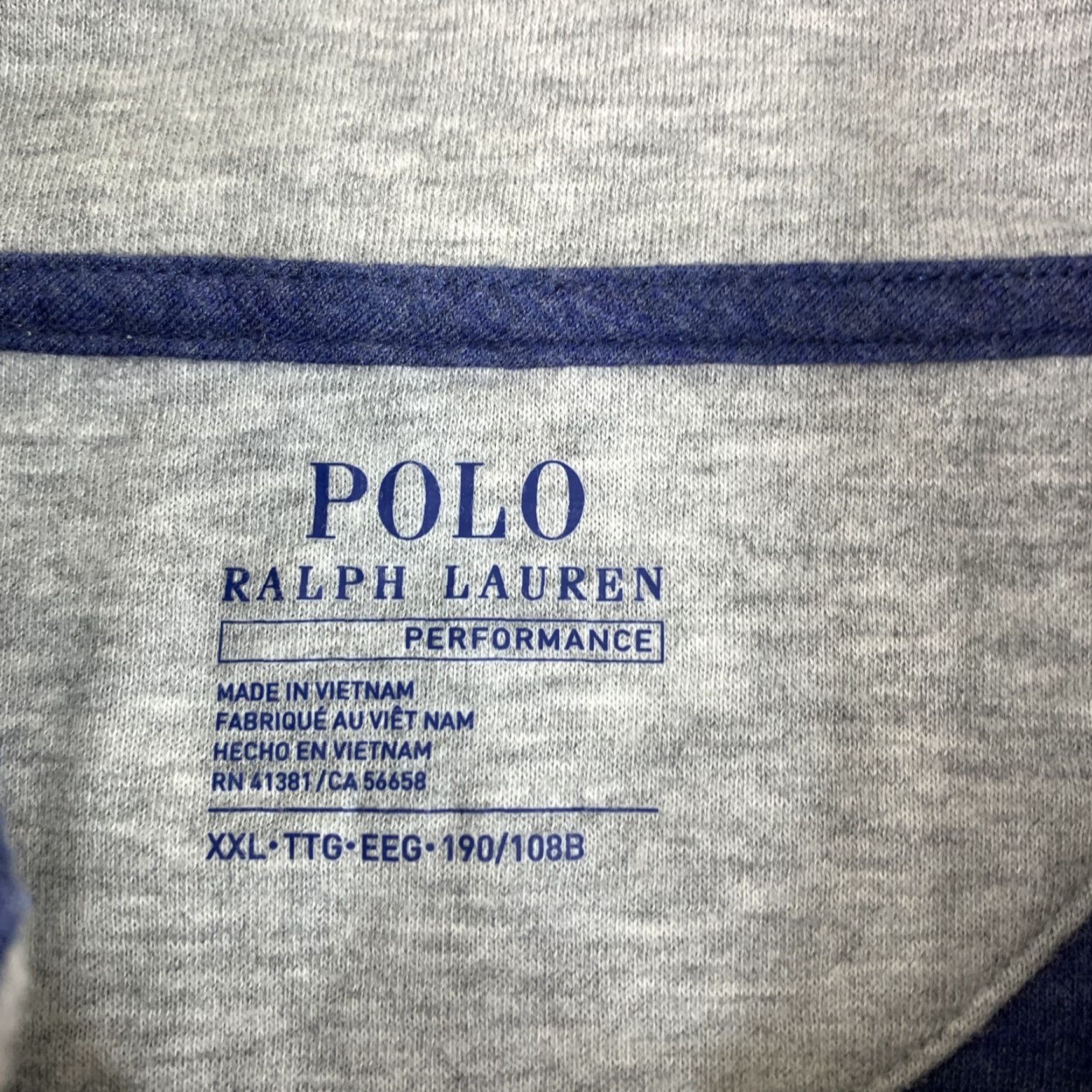 Polo Ralph Lauren Performance Pullover Men's XXL Blue Quarter Zip